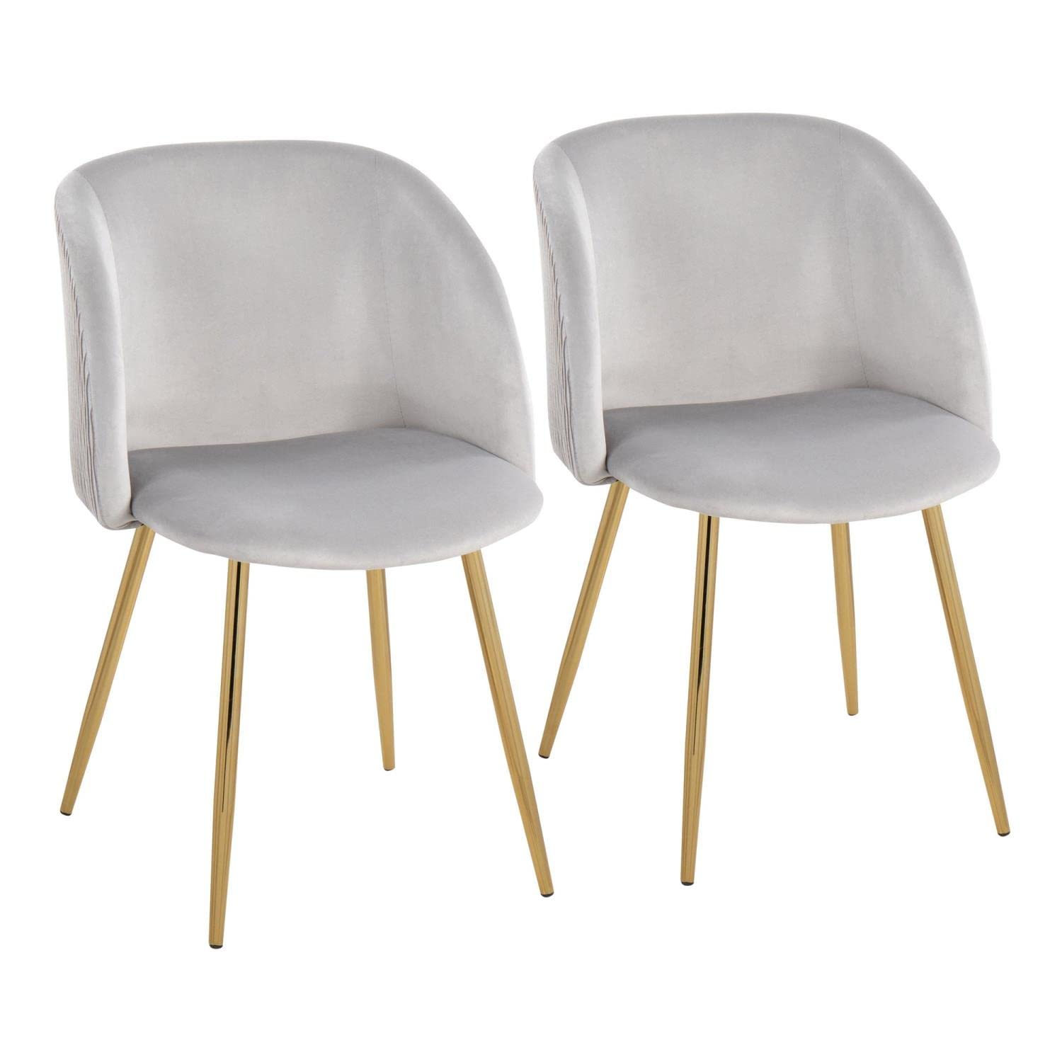 LumiSource Fran Pleated Waves Chair - Set of 2 Modern Upholstered Dining Chairs for Kitchen Table | Comfortable Contemporary Seating for Home, Restaurant & Office Use