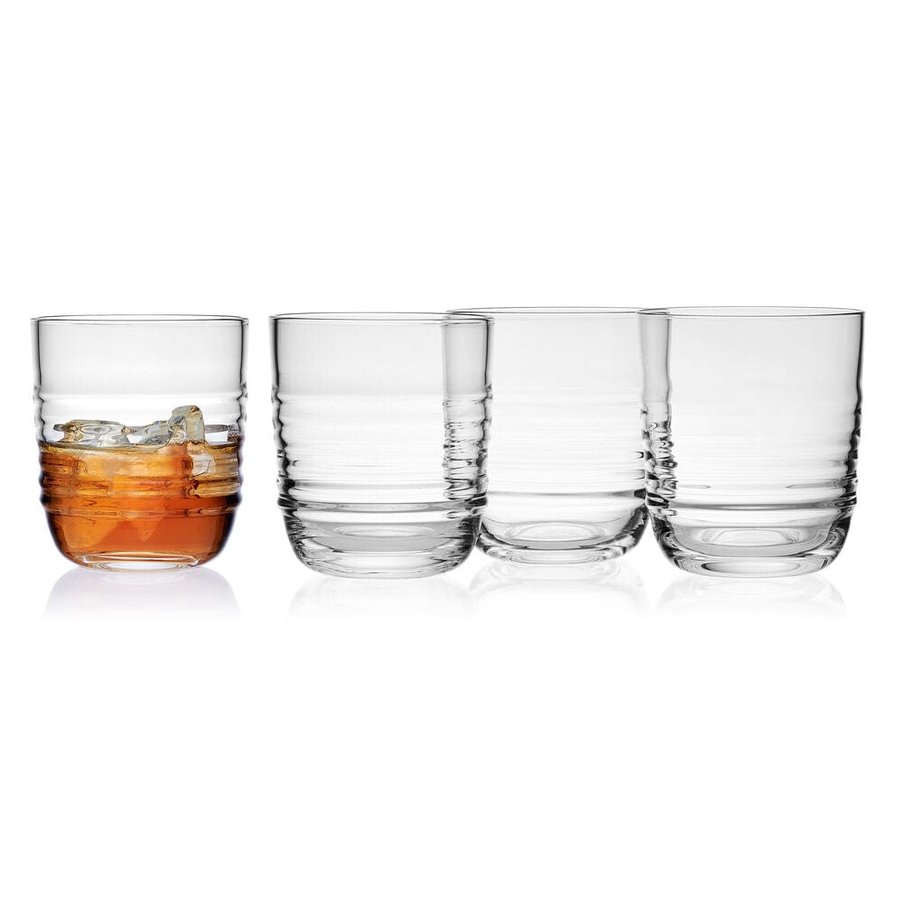 Premium Ciara Set of 4 Double Old Fashioned Whiskey Glasses - Heavy Base Crystal Clear Drinking Glasses for Bourbon, Scotch, Cocktails - Perfect for Home Bar, Gifts & Entertaining