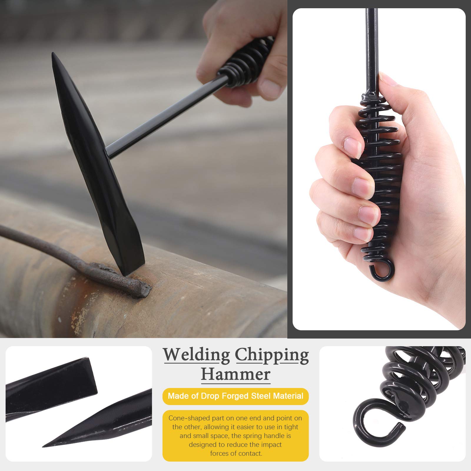 3-Pack Welding Tool Kit - Wire Brush, Chipping Hammer & Gloves for Slag Removal | DIY & Professional Use