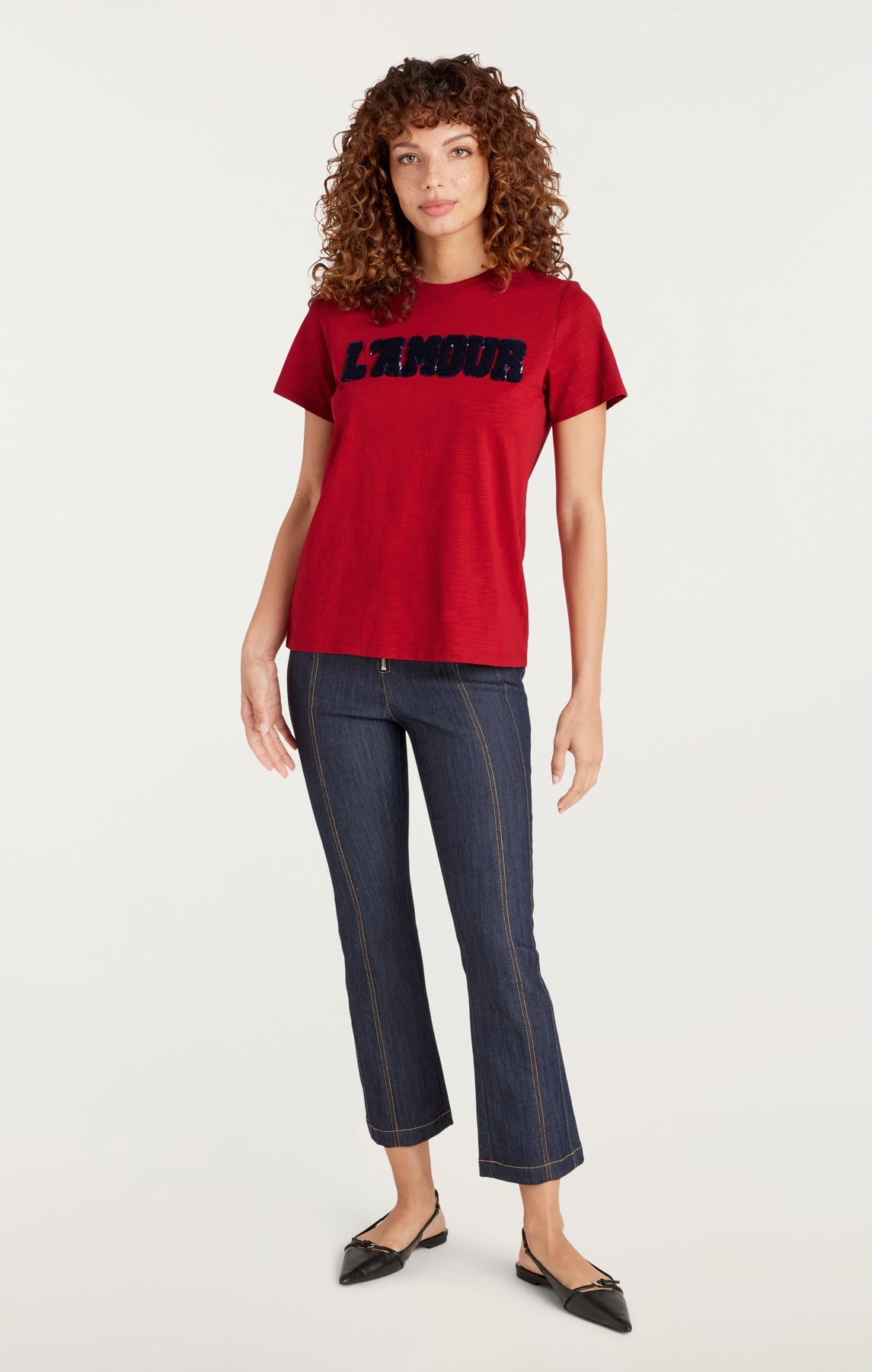 Cinq A Sept Toweled L'Amour Shrunken Tee - Soft Vintage-Inspired T-Shirt for Women | Perfect for Casual Outfits, Layering & Everyday Wear