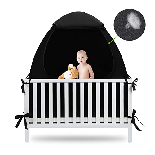 Baby Crib Tent - 97% Blackout Nursery Canopy with Portable Aluminum Poles | Prevent Climbing & Create Safe Sleep Space | Perfect for Daytime Naps & Travel