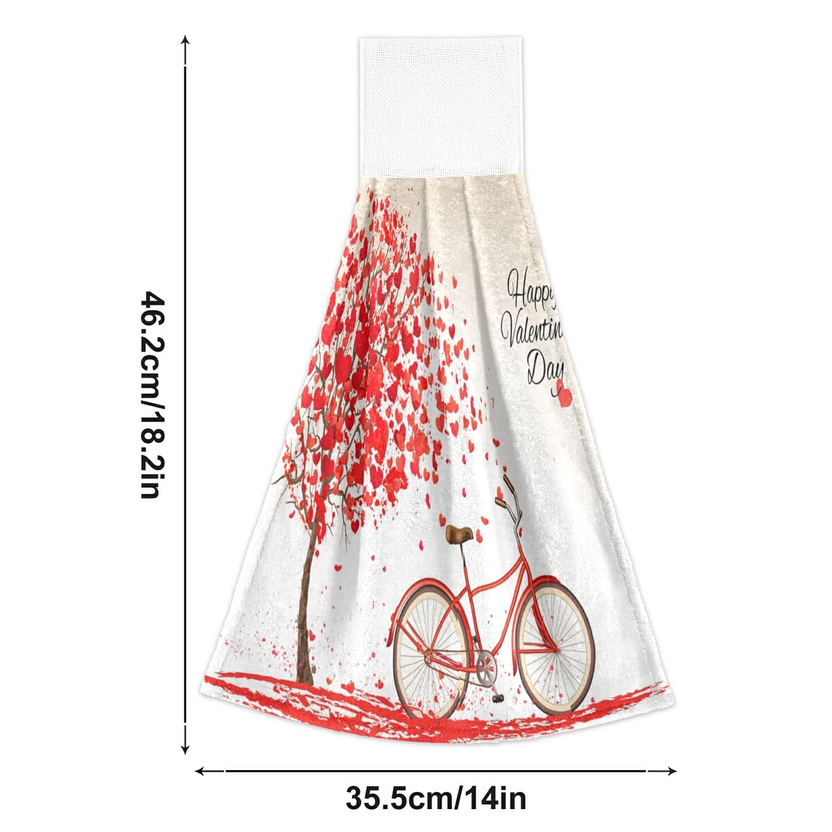 2 Pack Valentine's Day Love Tree Hand Towels - Soft Kitchen Hanging Towels for Hand, Face, Hair, Gym, Yoga, Dishcloth, Bath & Kitchen Decor