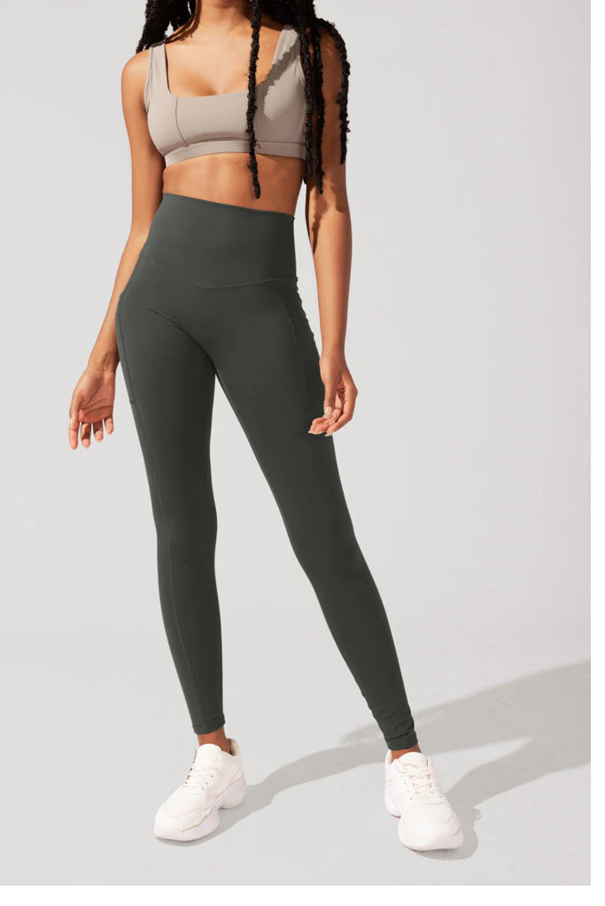 Supersculpt™ High Waist Yoga Leggings with Pockets - Women's Workout Tights for Running, Gym & Lounge - Forestwood Color
