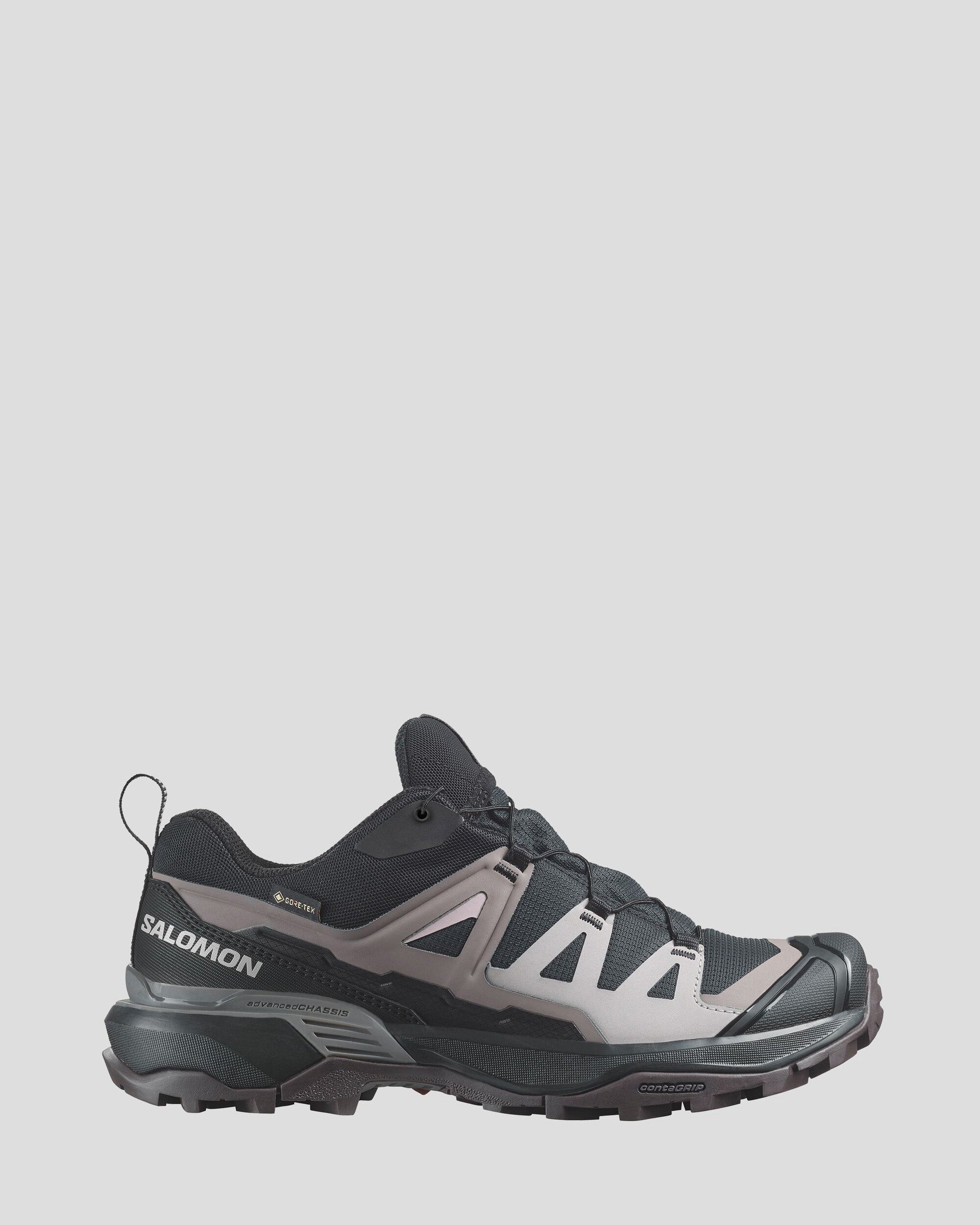 Women's Salomon X Ultra 360 GTX Waterproof Hiking Shoes - Lightweight Trail Running Shoes for Outdoor Adventures (Black/Plum Kitten/Shale) - Perfect for Hiking, Trekking & Mountain Climbing