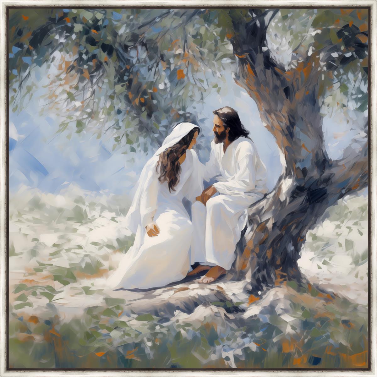 Abide With Me Large Wall Art - Inspirational Canvas Print for Home Decor, Living Room, Bedroom & Office - Perfect Gift for Housewarming, Wedding & Holidays
