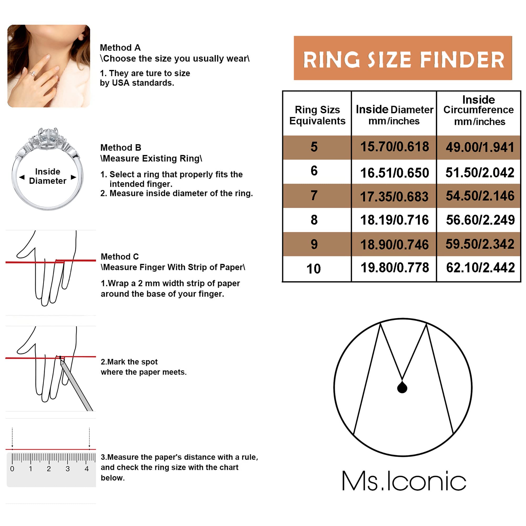 2 Carat Moissanite Engagement Ring for Women - Round Cut Solitaire D Color VVS1 White Gold Ring - Perfect for Proposals, Weddings & Anniversaries