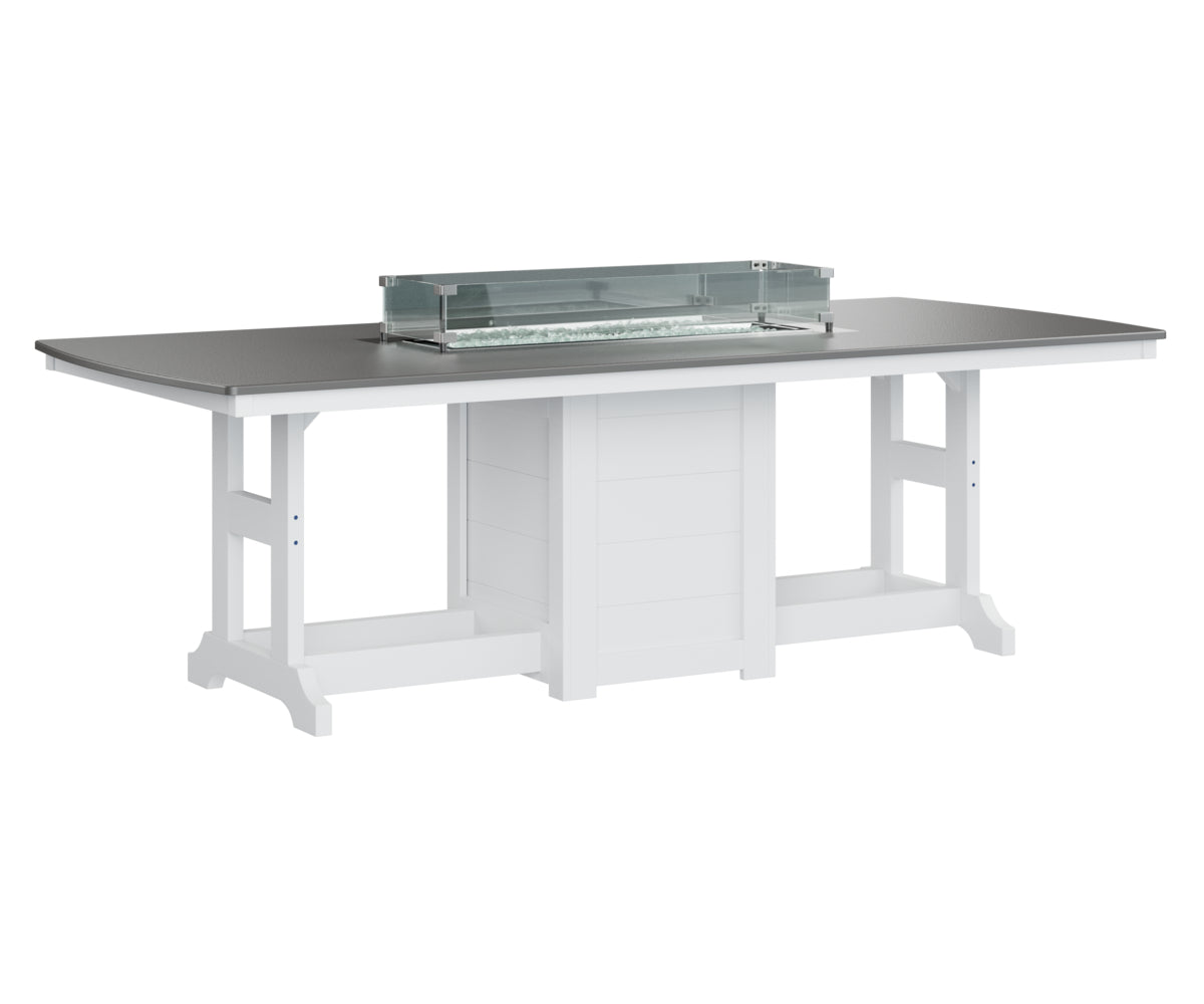 Berlin Gardens 44 x 96 Inch Rectangular Fire Pit Table - Outdoor Counter Height Patio Heater for Backyard, Deck, and Poolside Gatherings
