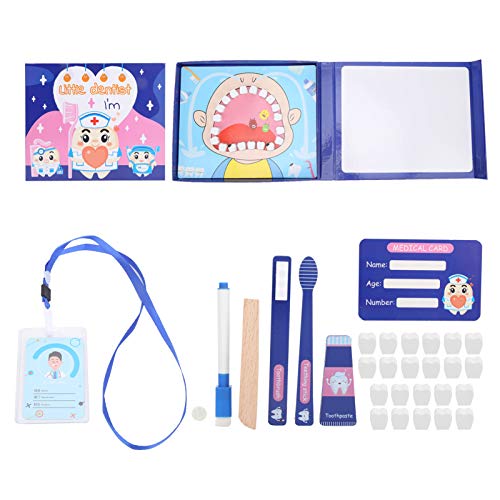 **Wooden Dentist Toy Simulation Teeth Model - Kids Dental Teaching & Pretend Play Set for Brushing Practice - Perfect for Classroom, Home Learning & Role Play Scenarios**