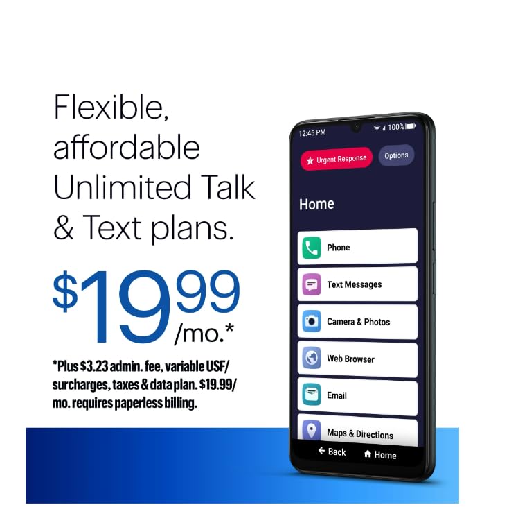 LIVELY Jitterbug Smart3 Senior Smartphone - Easy-to-Use Cell Phone for Elderly with Large Buttons & Bright Screen - Must Use Lively Service Plan - Perfect for Independent Seniors & Caregivers - Stay Connected Safely at Home or On-the-Go