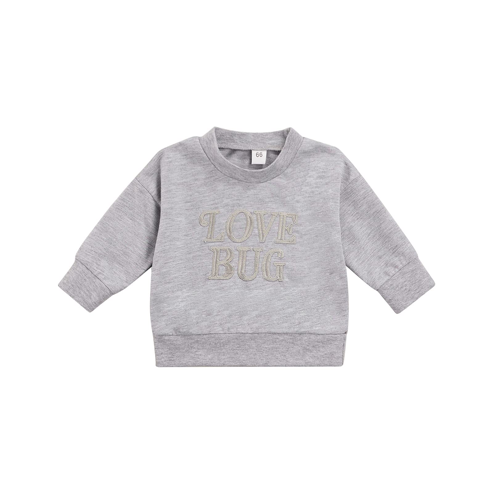 Adorable Newborn Baby Boy & Girl Sweatshirt - Cute Love Bug Embroidery Long Sleeve Pullover Sweater | Soft Infant Fall & Winter Clothes Outfits for Photo Shoots, Family Gatherings & Daily Wear