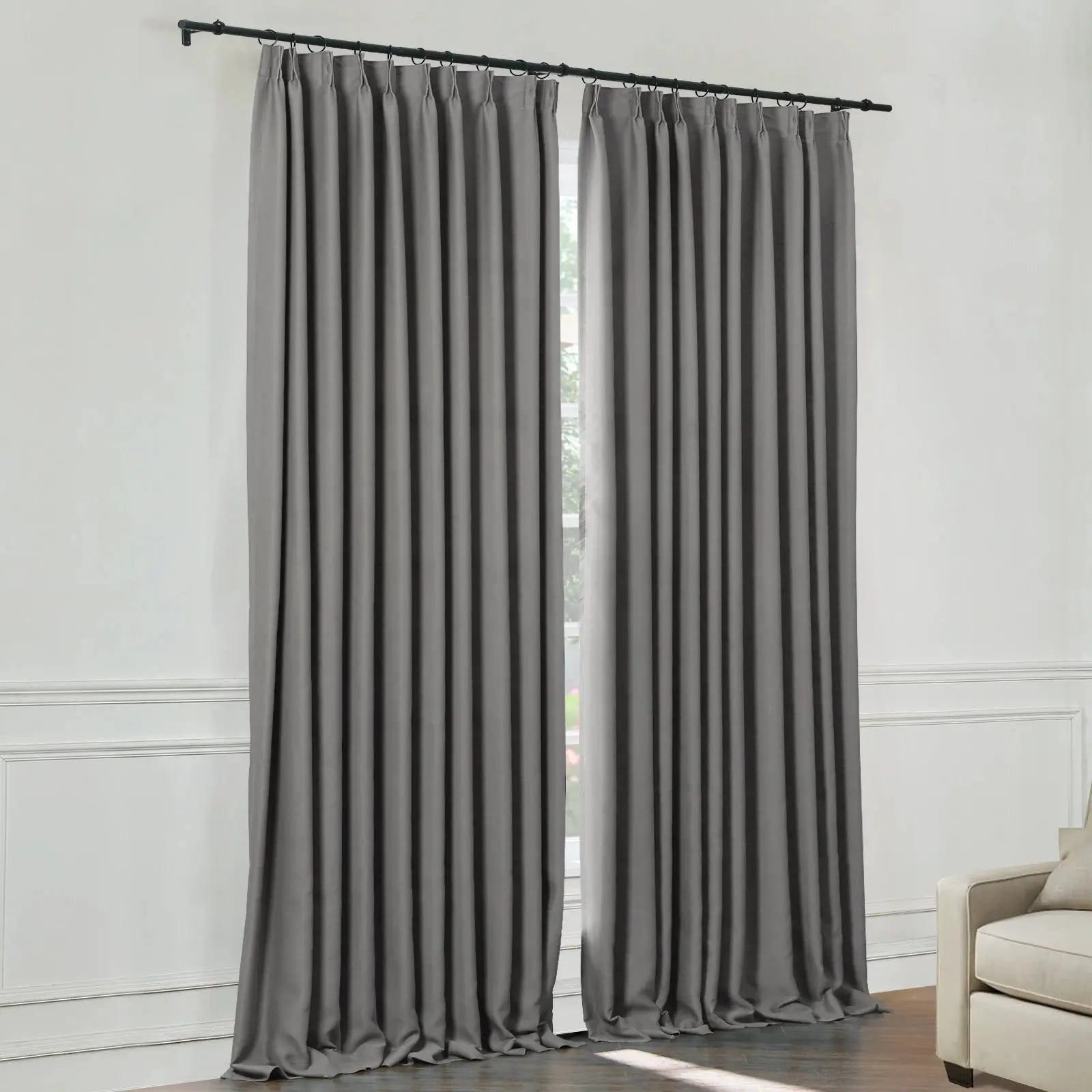 Blackout Pleated Curtains - 100% Light Blocking, Thermal Insulated for Bedroom & Living Room - Atlanta Home Decor