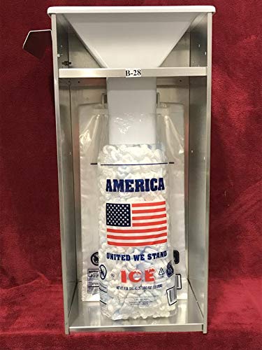 Original B-28 E-Z ICE Bagger with 8LB American Flag Ice Bags & Free Twist Ties – Premium Ice Bags for Parties, Camping, and First Aid Kits