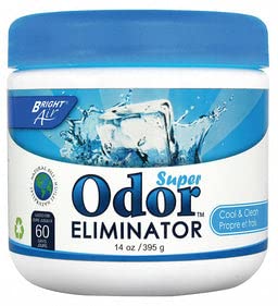 Bright Air Surface & Air Deodorant Gel - 14 oz Jar, Cool & Clean Scent, Pack of 6 (BRI 900090) - Eliminates Odors in Homes, Offices, Cars & Bathrooms