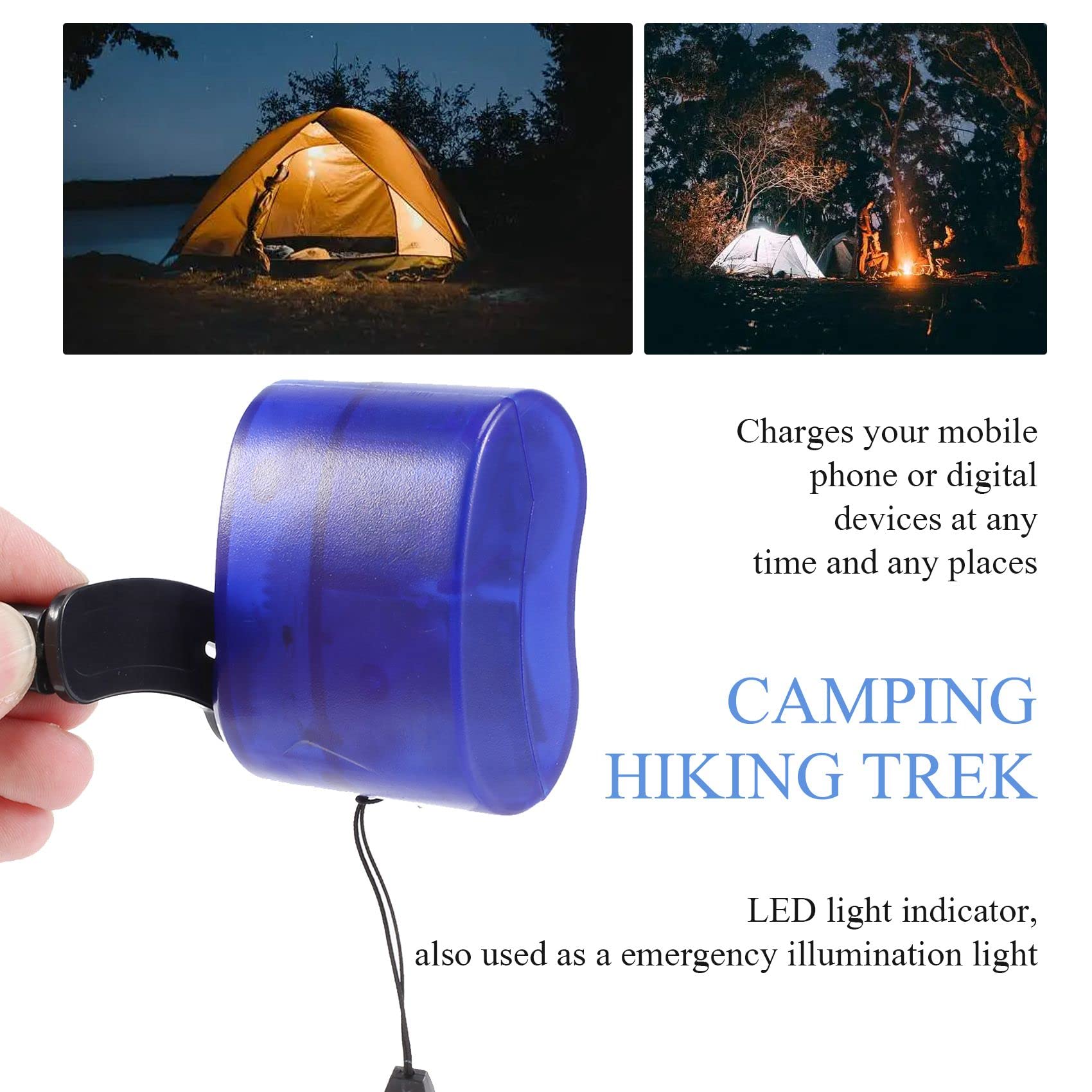 Emergency Hand Crank USB Dynamo Charger - Portable Universal Power Bank for Phones, Camping, Hiking & Outdoor Survival Gear