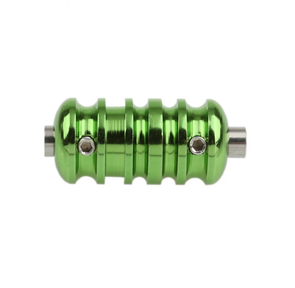 Orionz Tattooz Aluminum Alloy Tattoo Machine Grip Tube - Anti-Slip Gun Handle Stem for Professional Tattoo Artists (Green) | Perfect for Fine Line, Shading & Color Packing Work