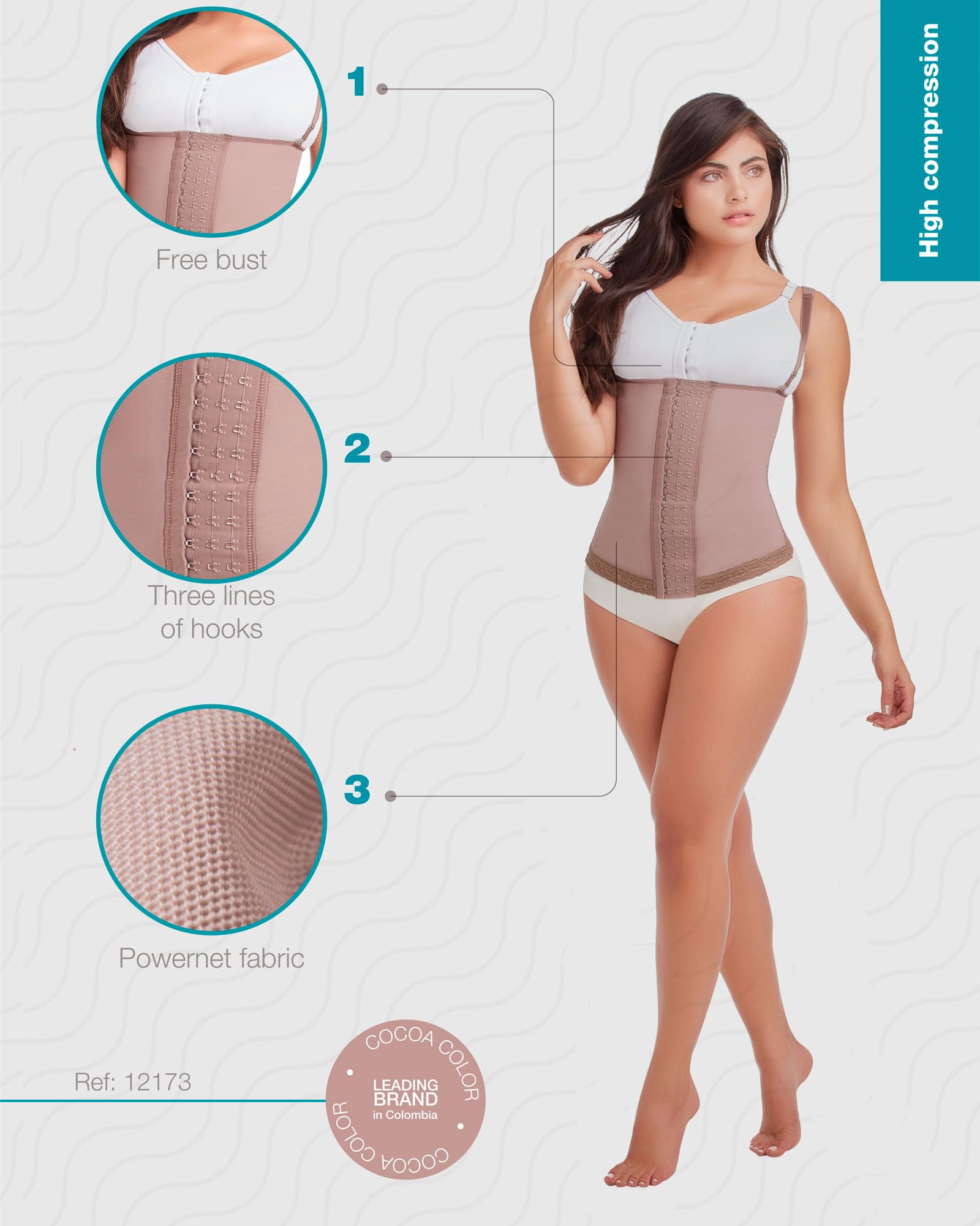 11173 Women's Waist Cincher Powernet Vest - Slimming Body Shaper for Tummy Control, Posture Support - Perfect for Workouts, Daily Wear & Special Occasions
