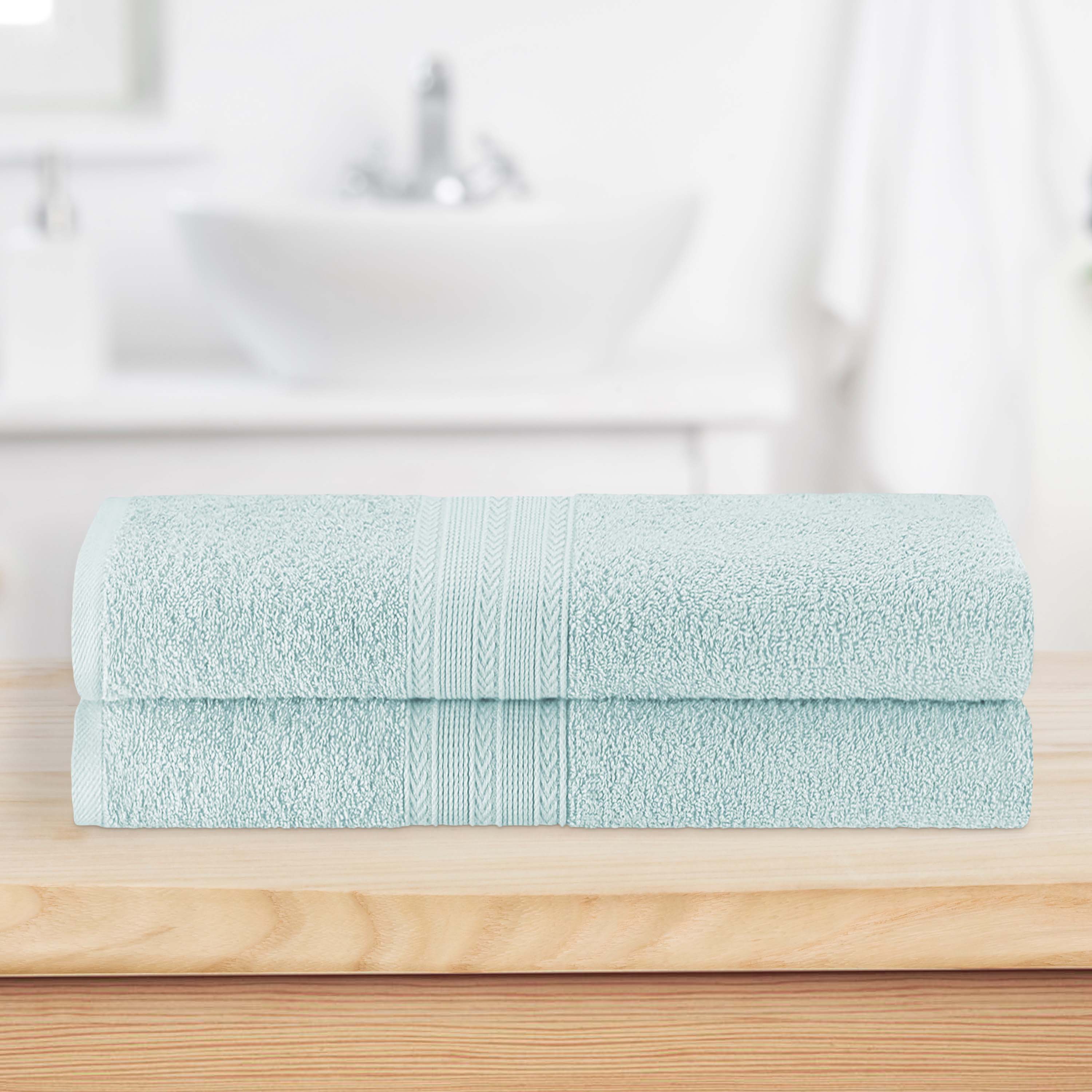 Premium 100% Cotton Eco-Friendly 2-Piece Bath Towel Set - Soft, Absorbent & Sustainable - Perfect for Spa, Bathroom & Beach Use