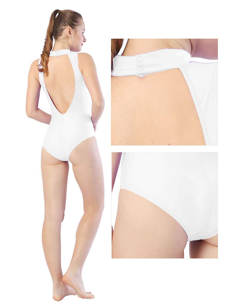 Women's High Neck Ballet Dance Leotard - Open Back Gymnastics Bodysuit for Ballet, Yoga & Performance - Stretchy Comfort for Dancers & Athletes