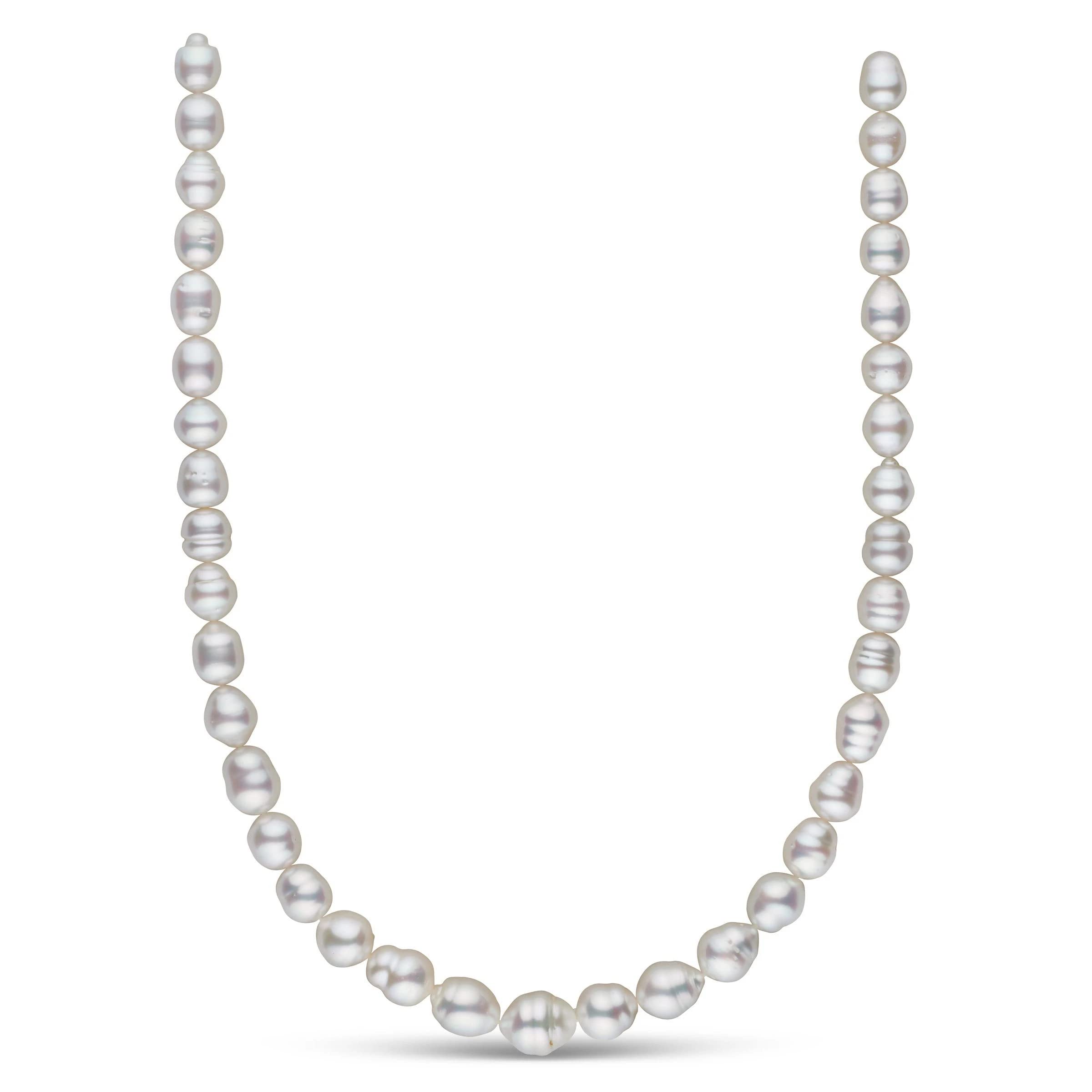 8.3-11.5mm AA+ Grade White South Sea Baroque Cultured Pearl Necklace - Elegant Jewelry for Weddings, Parties & Special Occasions