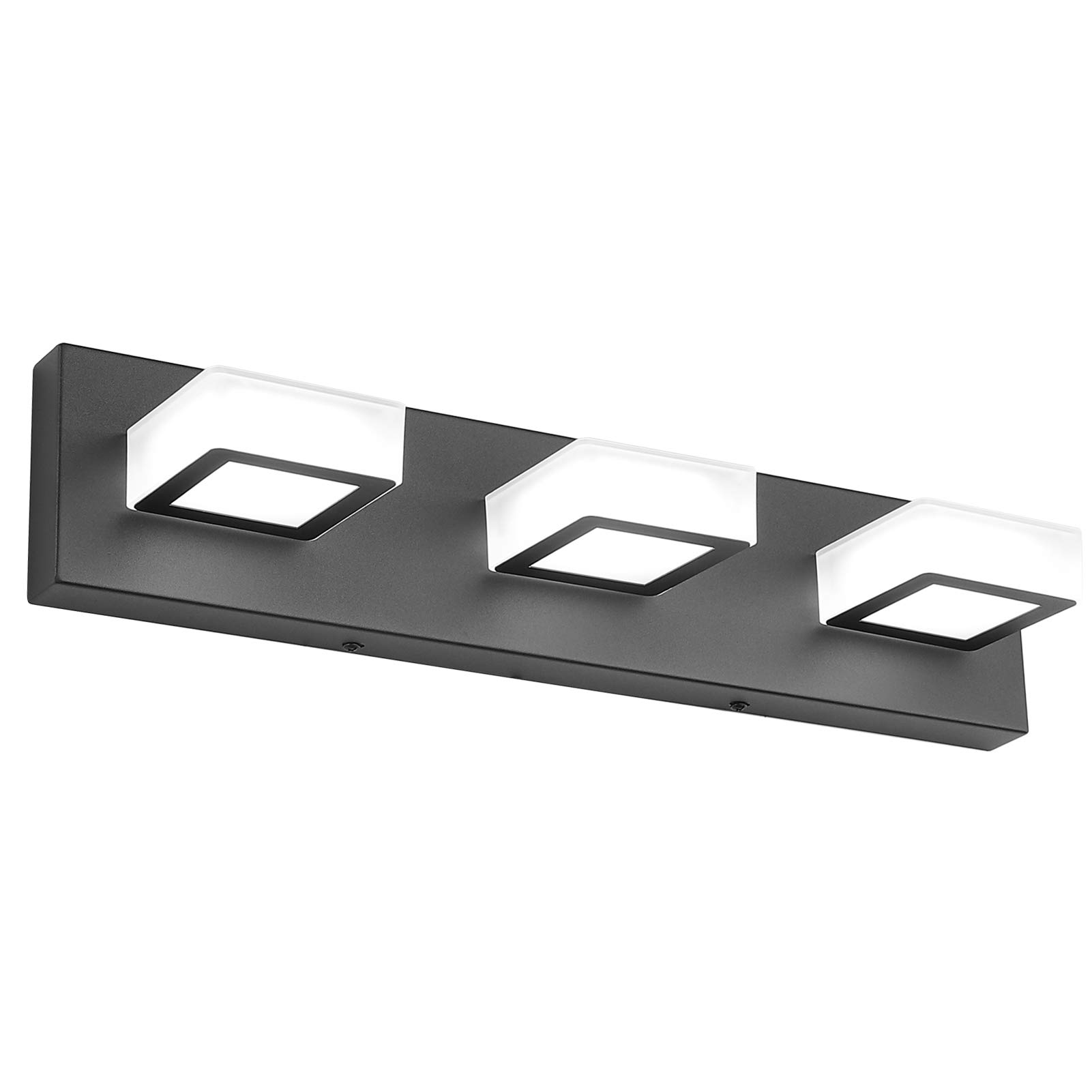 Ralbay 3-Light LED Modern Black Bathroom Vanity Light - Acrylic Wall Sconce for Bathroom Mirror Lighting - Perfect for Modern Home, Spa, Hotel & Powder Room Decor