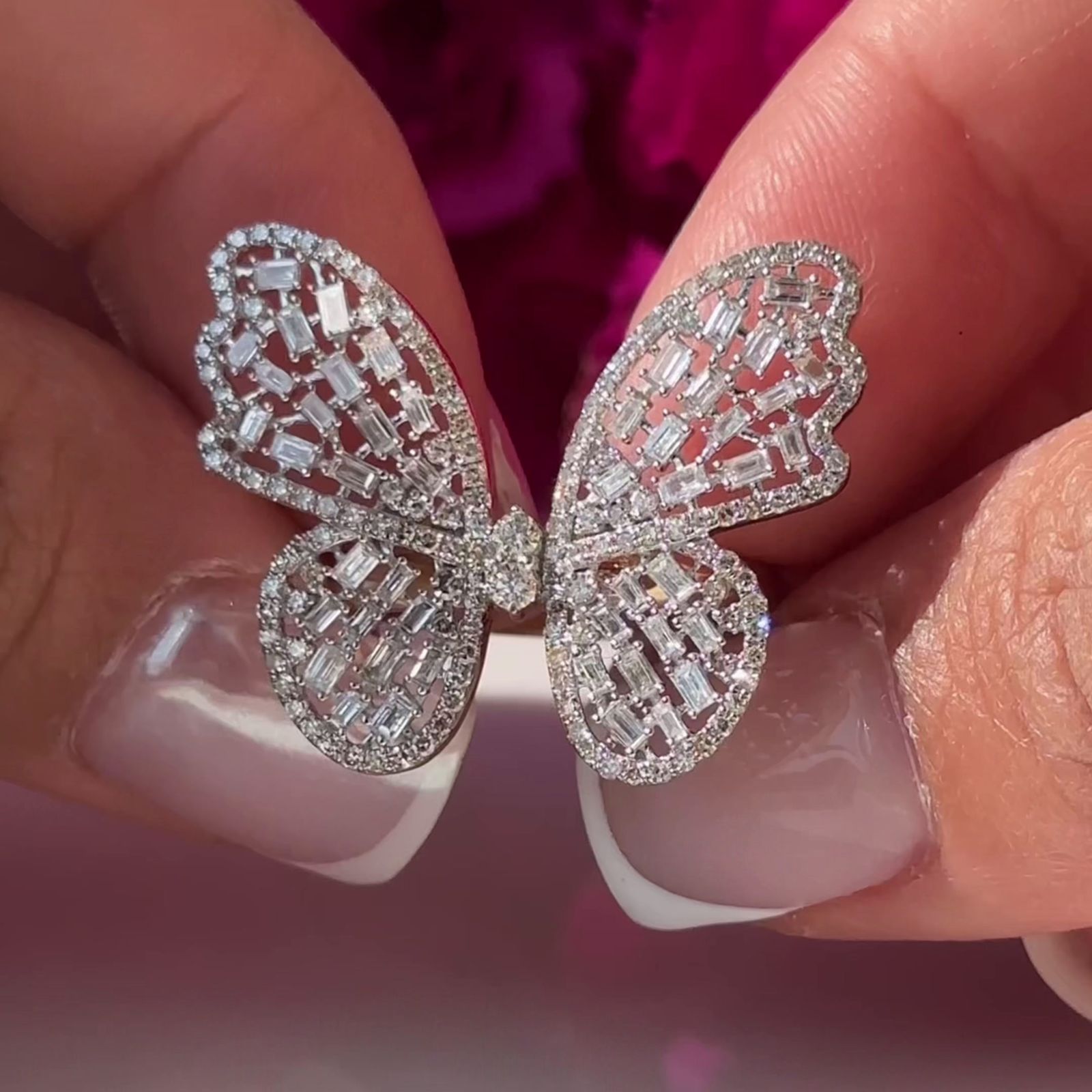 14K Yellow Gold Baguette Diamond Butterfly Ring for Women - Elegant Jewelry Gift for Birthday, Anniversary & Special Occasions