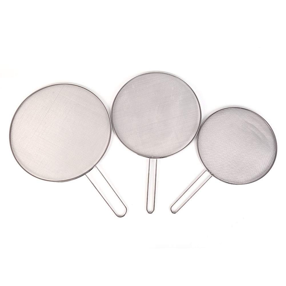 ShiDaTong 25/29/33cm Stainless Steel Splatter Screen - Oil Splatter Guard for Frying Pans, Mesh Pot Lid Cover - Durable Kitchen Cooking Tools (Silver, 33cm) - Perfect for Sauteing, Frying & Deep Frying to Prevent Oil Splashes