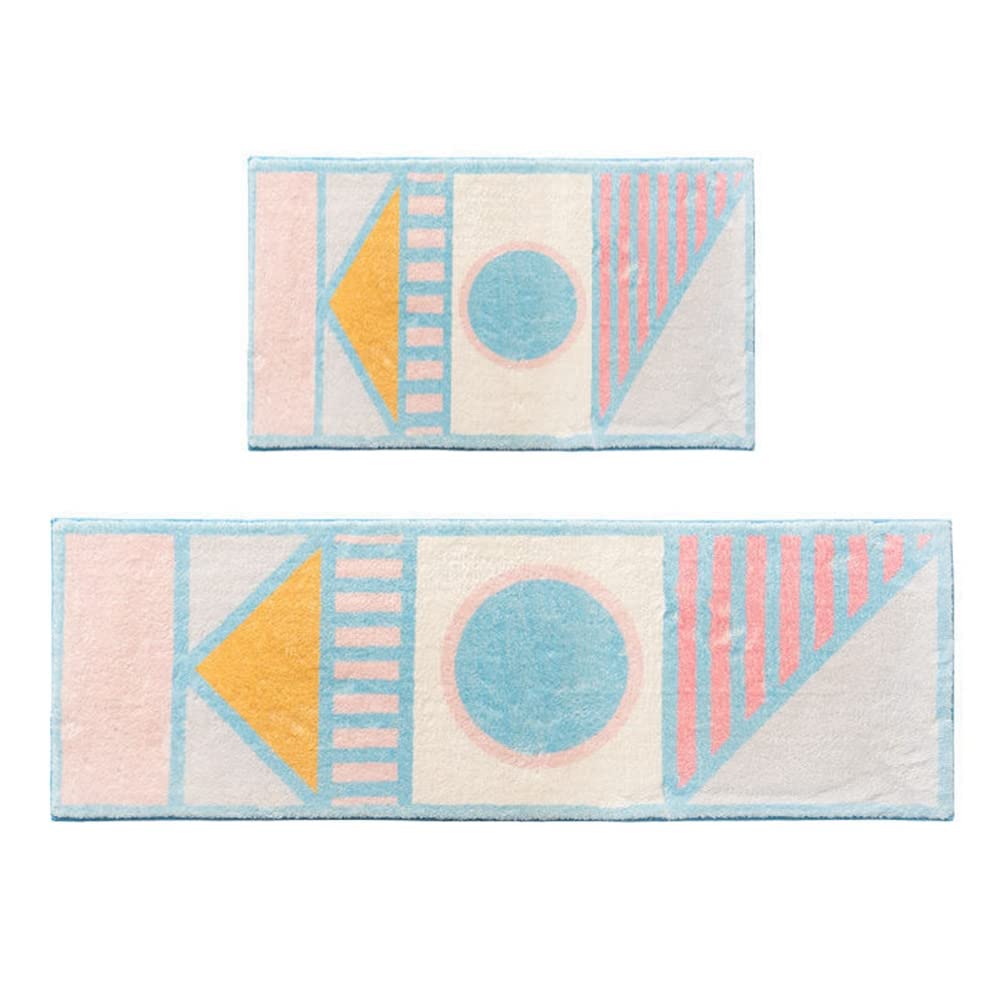 Soft Shaggy Microfiber Bath Rug - Non-Slip Boho Area Rug with Geometric Floral Patchwork Design, 5' x 6.5' Multi-Color Carpet for Bedroom, Living Room, Kitchen, Bathroom, Indoor & Outdoor Use - Perfect for Cozy Home Decor and High-Traffic Areas