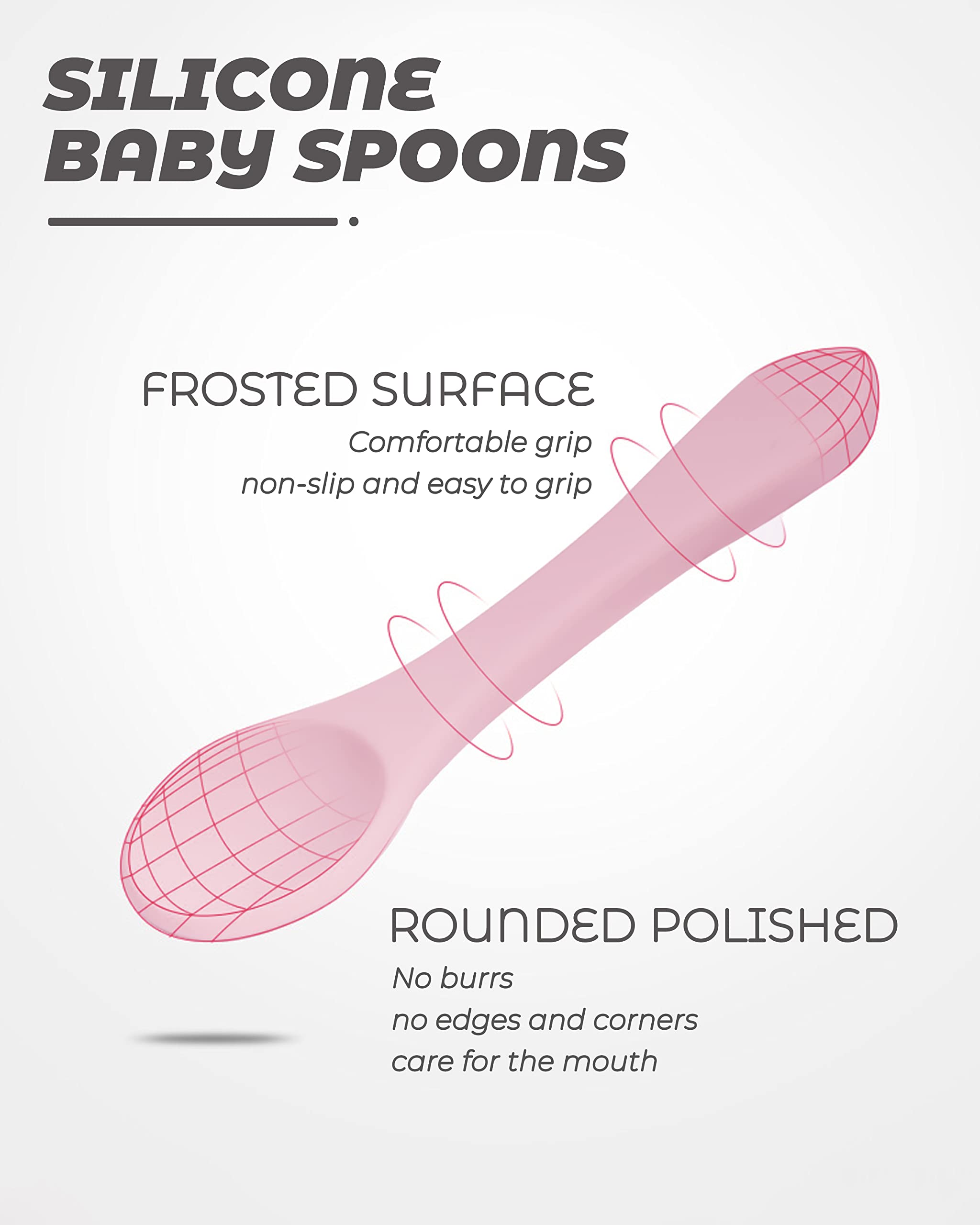 10 Pcs Soft Silicone Baby Spoons & Forks Set - BPA-Free Self Feeding Utensils for Babies 6+ Months - Chewable Toddler Spoons for Learning to Eat - Perfect for Baby Led Weaning & First Foods
