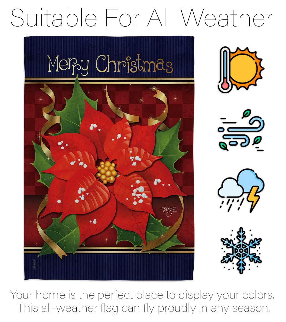 Christmas Poinsettia Garden Flag Set 13