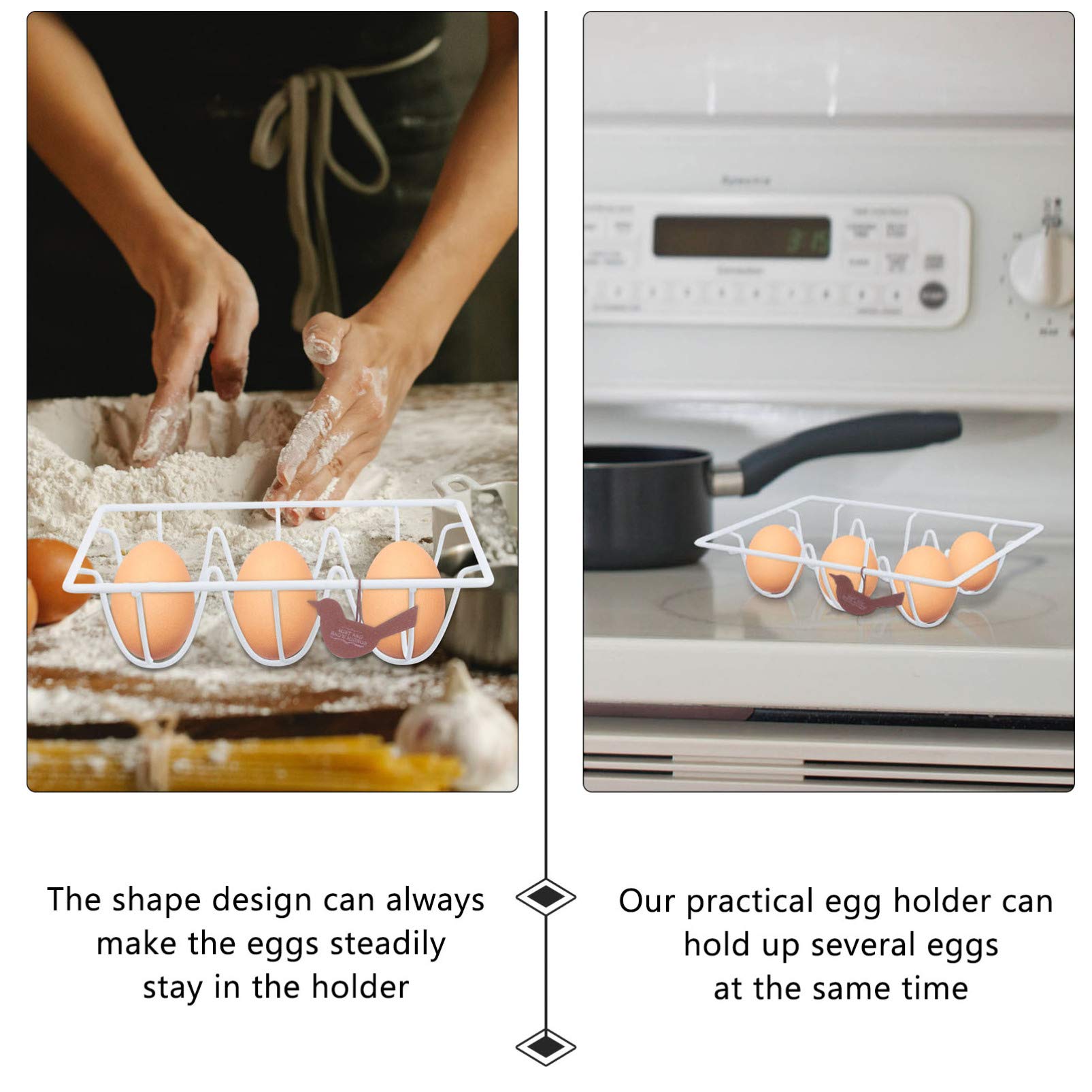 Hemoton 12-Slot Egg Holder - Durable Plastic Egg Storage Tray, Egg Organizer & Carrier for Refrigerator - Perfect for Farm Fresh Eggs, Breakfast Meal Prep & Kitchen Organization