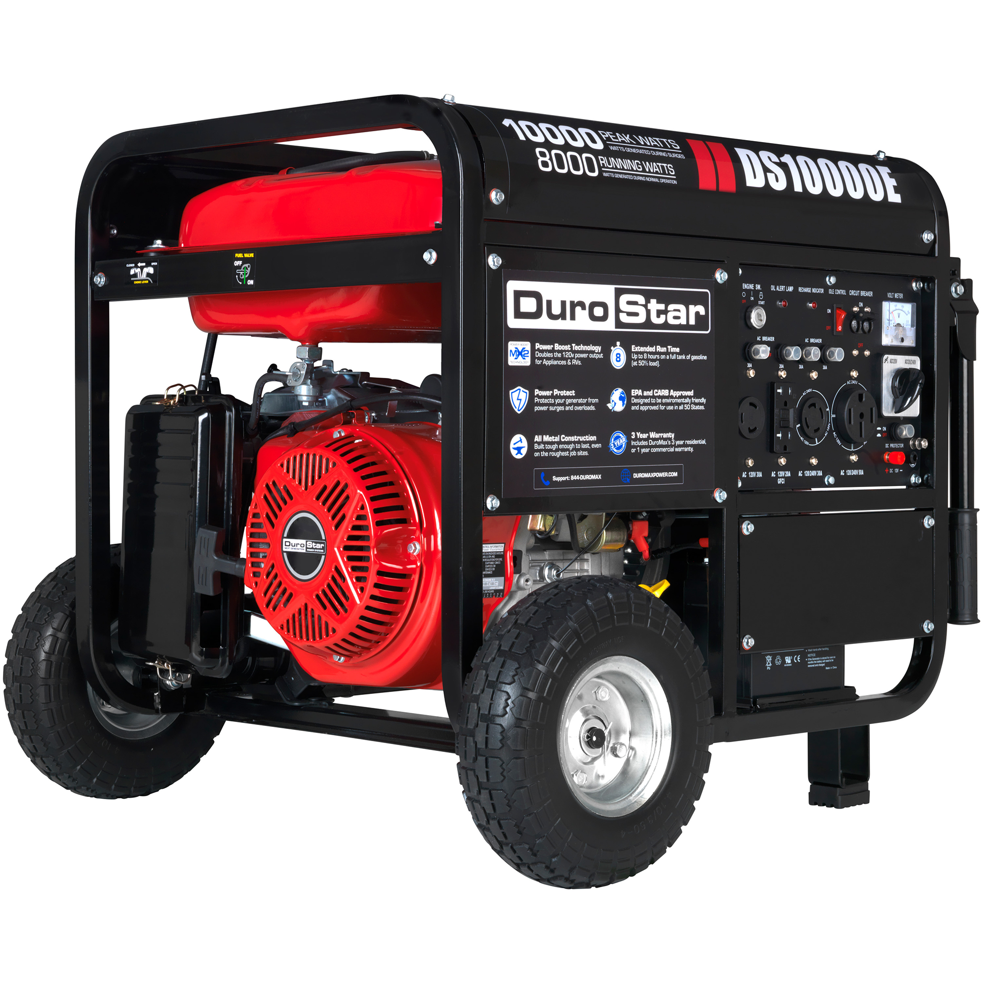 10,000 Watt Portable Gasoline Generator - Powerful Backup Power for Home, Camping & Emergencies