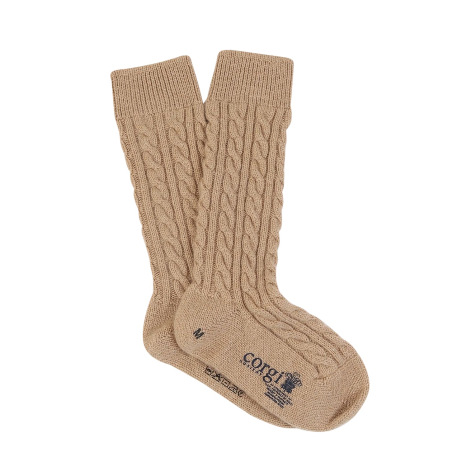 Premium Men's Handmade Prince of Wales Cable Pure Cashmere Socks - Ultra Soft & Warm Winter Luxury Socks for Gifts, Business, and Formal Occasions