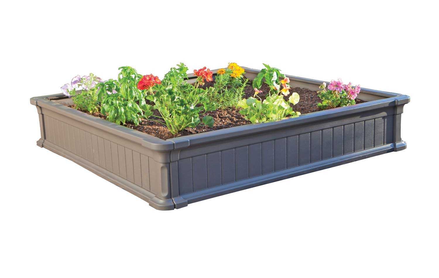 Lifetime 60065 4x4 Feet Raised Garden Bed Kit - Durable Outdoor Planter Box for Vegetables, Flowers & Herbs - Perfect for Backyard, Patio & Small Space Gardening