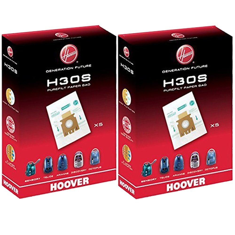 Hoover Genuine H30S PureFilt Dust Bags (10-Pack) - Compatible with Hoover Sensory Vacuum Cleaners | Replacement Filters for Pet Hair, Allergies & Deep Cleaning | Home & Office Use