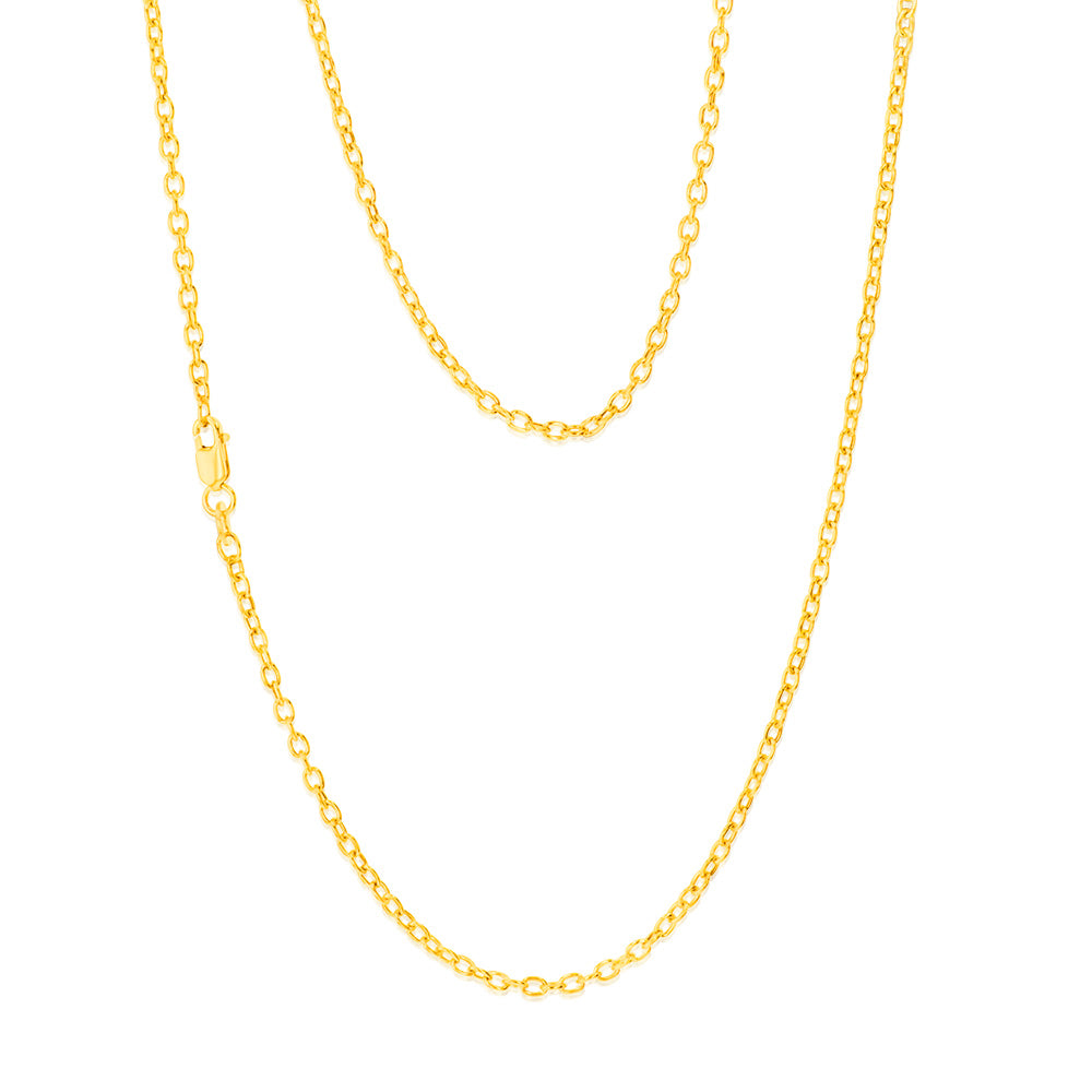 9ct Yellow Gold Belcher 60 Gauge 45cm Chain Necklace for Women - Elegant Jewelry Gift for Birthday, Anniversary & Special Occasions