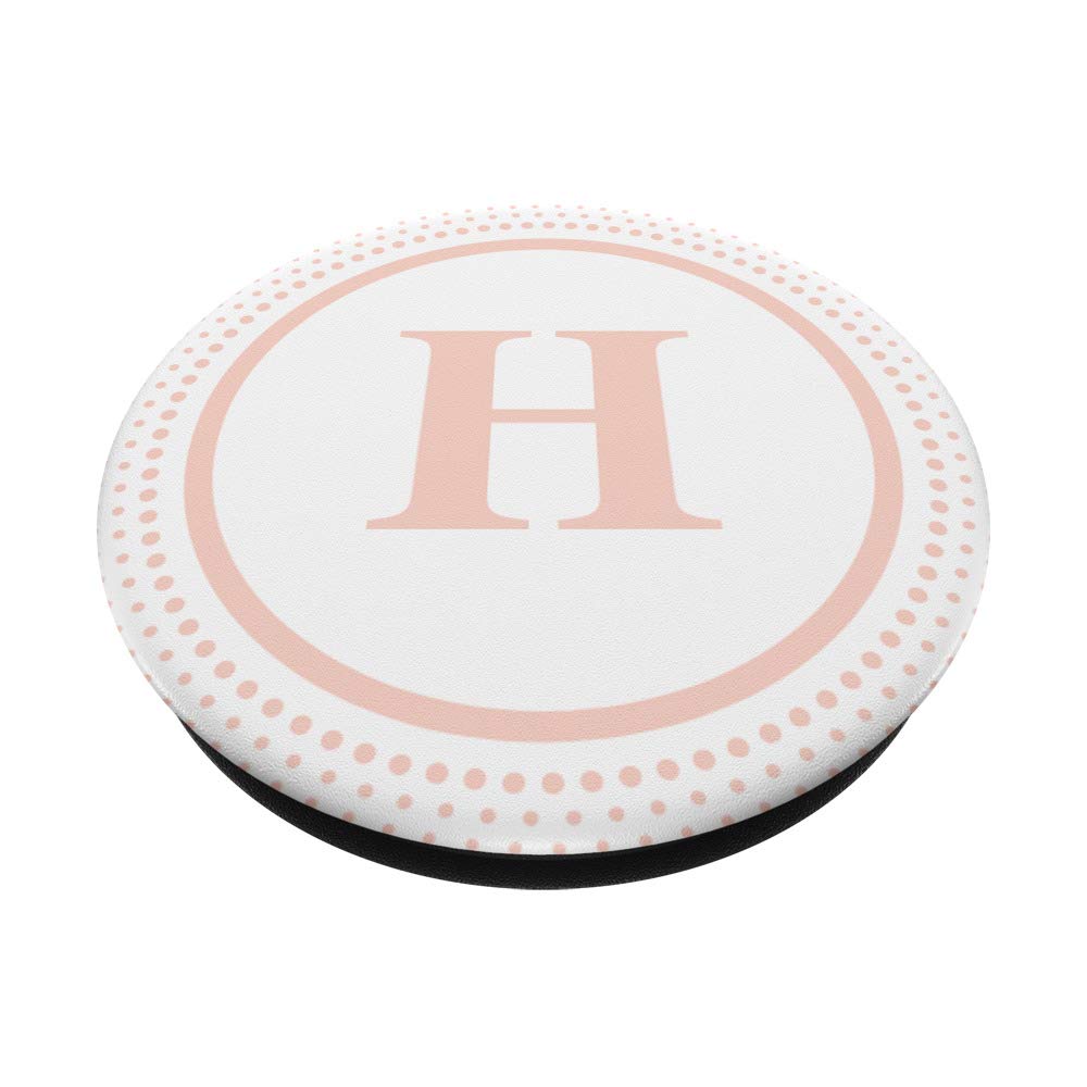 Light Pink Monogram PopSocket PopGrip with Letter H - Swappable Phone & Tablet Grip for Secure Hold, Perfect for Everyday Use, Travel, and Desk Organization