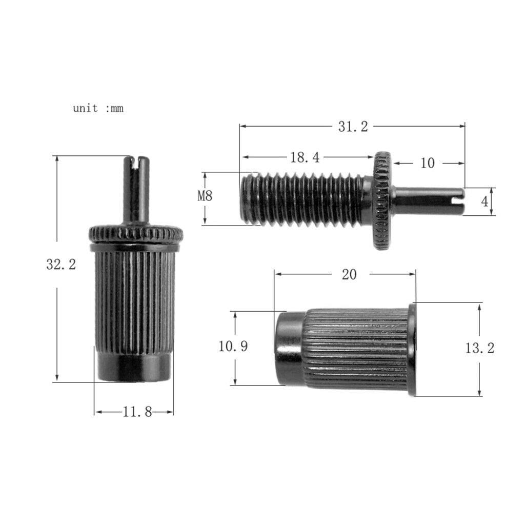 4-Piece Electric Guitar Bridge Stud Set - Heavy Duty Iron Replacement Parts for Electric Guitar - Perfect for Guitar Repair, Upgrades & Maintenance