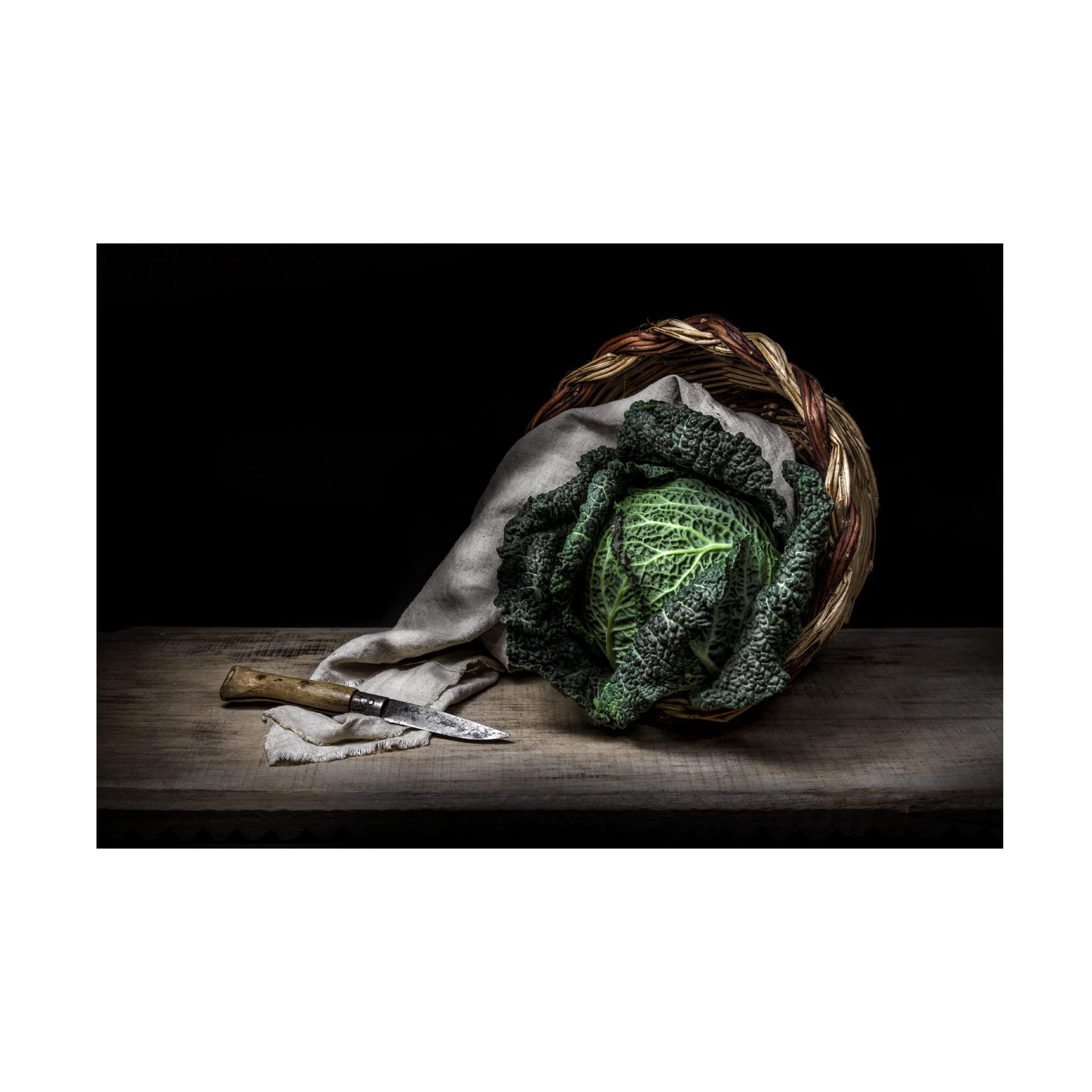 Trademark Fine Art 'Cesto Di Verza' Canvas Wall Art Print by Adriana Vitale - Italian Still Life Painting for Living Room, Bedroom & Office Decor