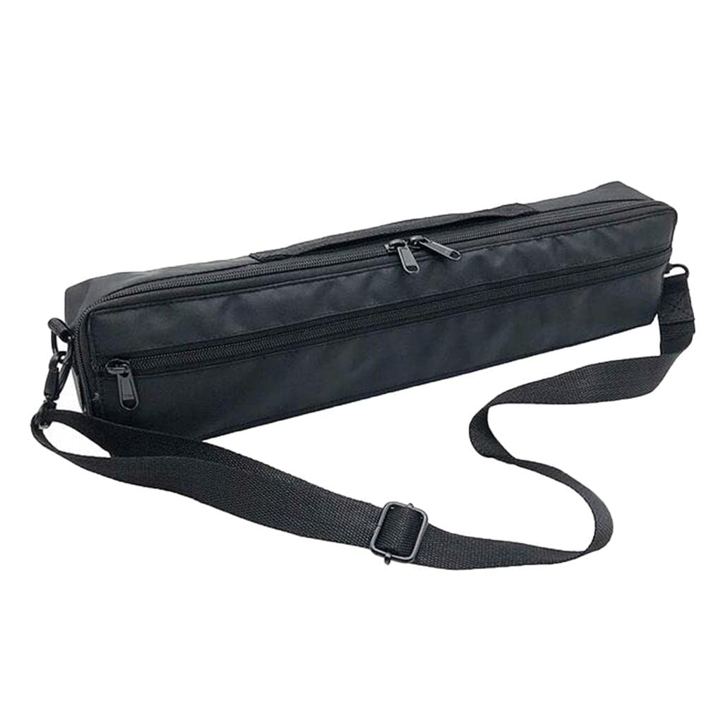 Black Rockible Flute Case with 17 Holes - Portable Flute Accessories Pouch for Flute Players - Perfect for Music Lessons, Performances & Travel