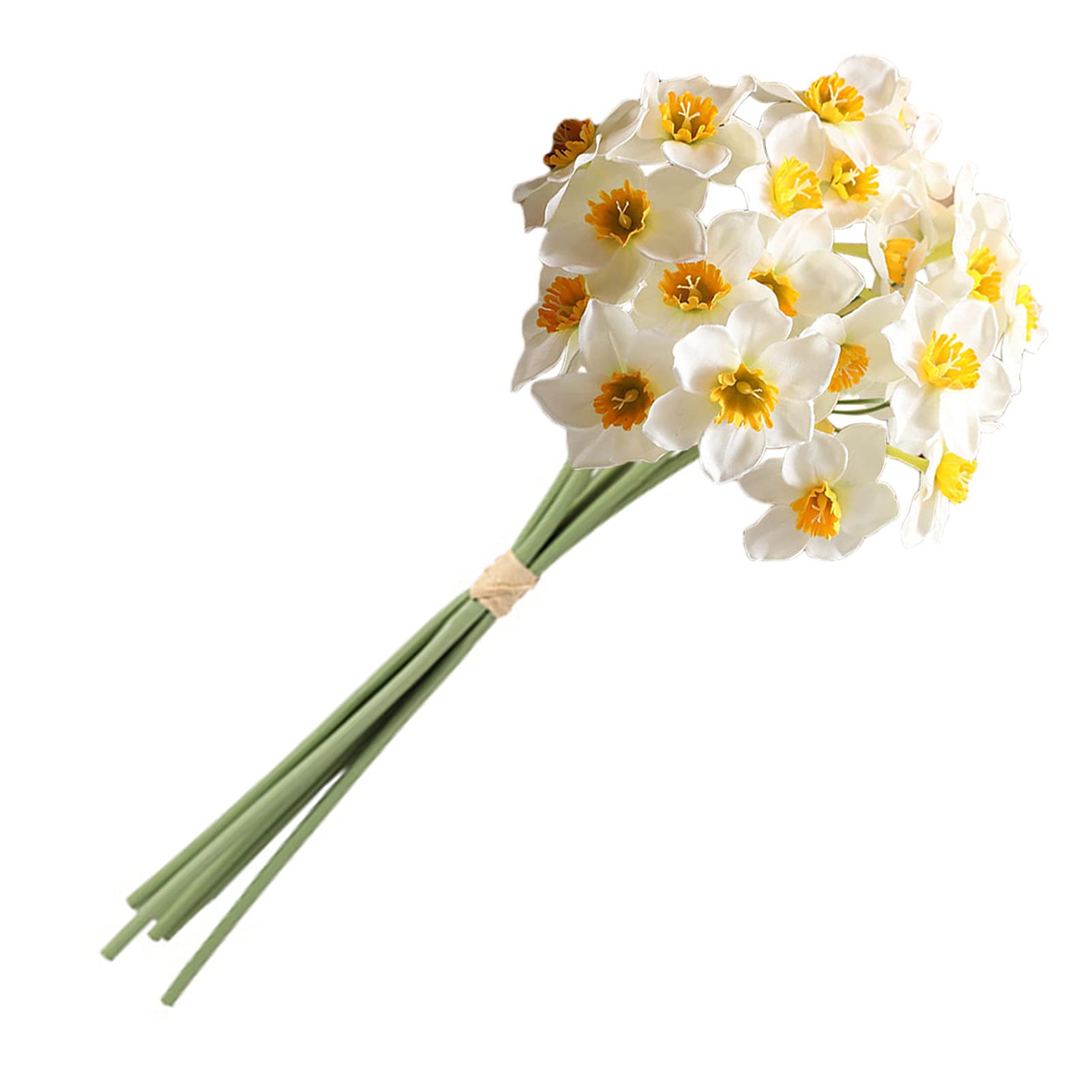 6Pcs Artificial Narcissus Flower Bouquet - Eco-Friendly Fade-Resistant Fabric Flowers for Home Decor, Wedding, Table Centerpiece, Office & Party Decoration