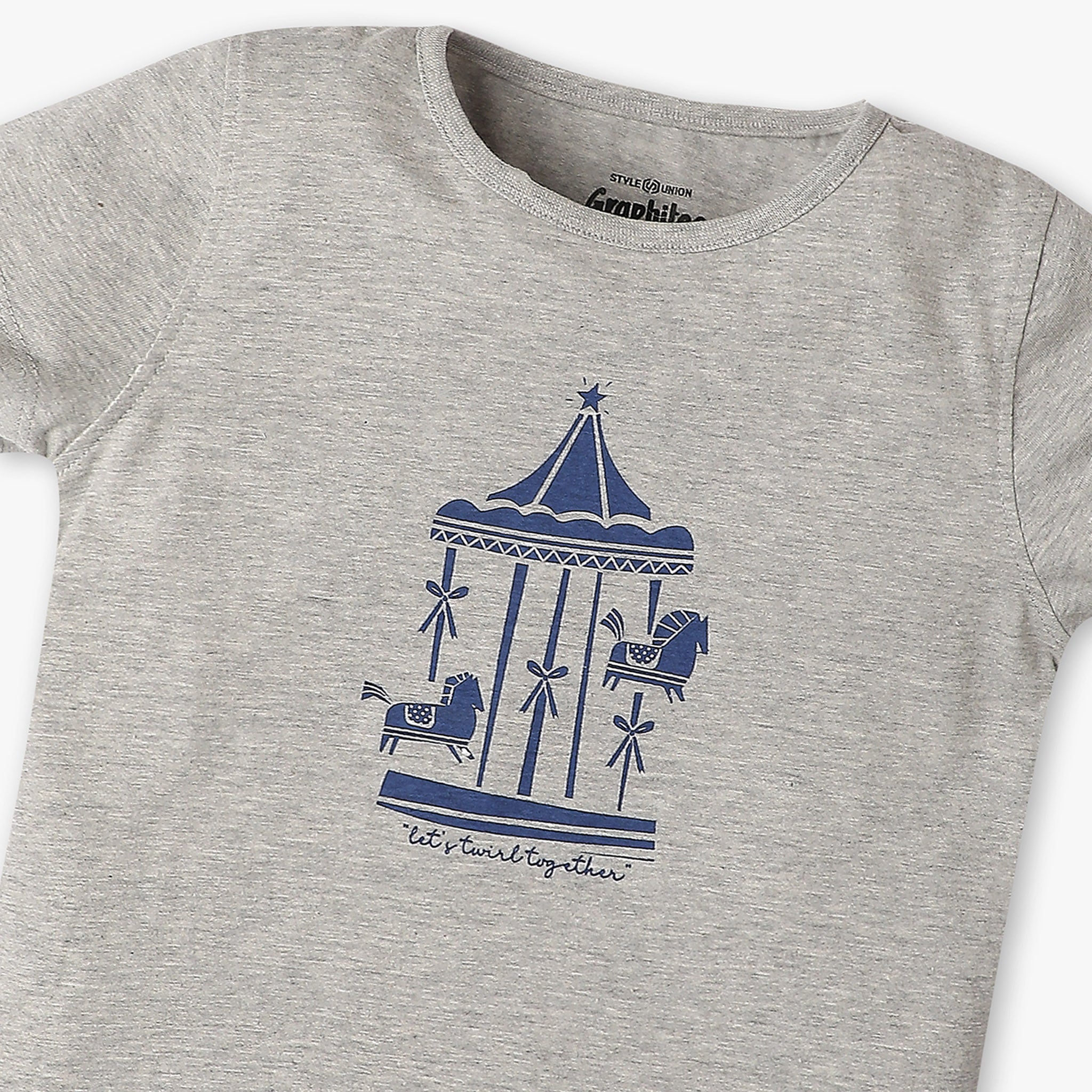 Girls Graphic Crew Neck Fun Playtime T-Shirt - Cute Casual Cotton Tee for Kids Playdates, School & Everyday Wear