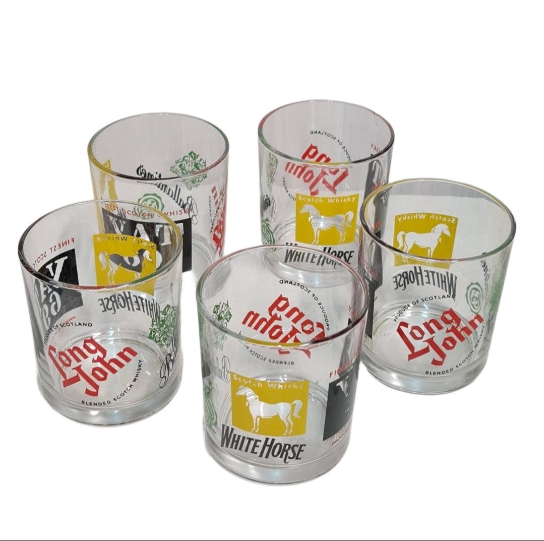 Vintage Retro Scotch Whisky Glasses Set of 4 - Classic Heavy Base Crystal Old Fashioned Drinking Glasses for Bourbon, Whiskey & Cocktails - Perfect for Home Bar, Gifts & Entertaining