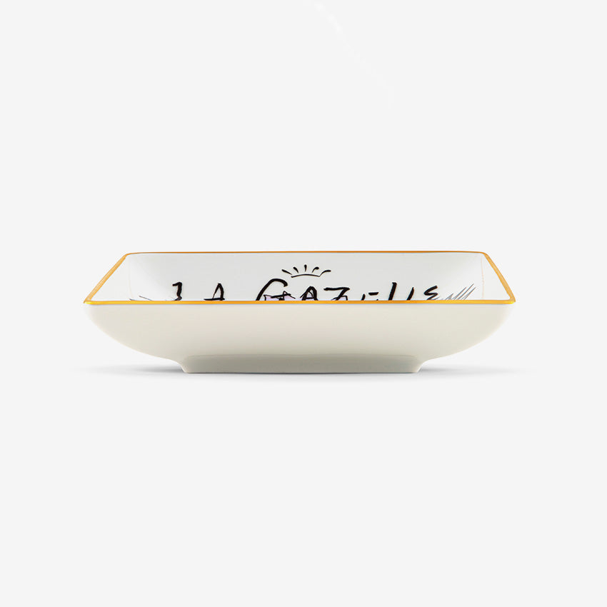 Ginori 1735 Profumi Luchino Change Tray - La Gazelle D'Or Luxury Ceramic Coin Dish for Home Decor & Jewelry Storage | Elegant Desk Organizer for Office, Bedroom, or Entryway