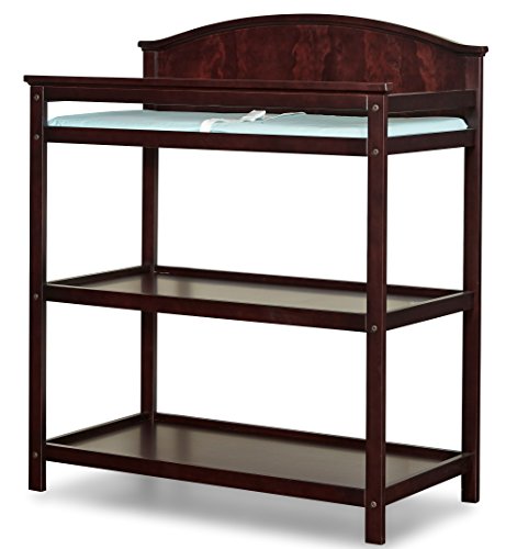 Imagio Baby Harper Changing Table with Pad, Chocolate Mist - Sturdy Nursery Dresser for Diaper Changing & Storage - Perfect for Baby Showers & New Parents