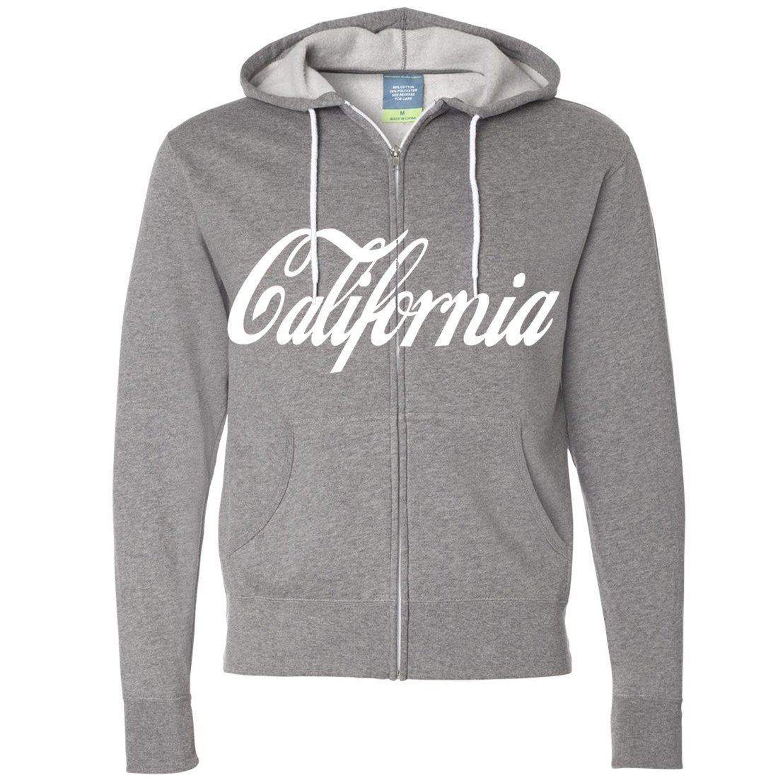 Dolphin Shirt Co California Cola Zip-Up Hoodie for Men & Women | Soft Cotton Pullover Sweatshirt with Front Pocket | Casual Streetwear for Outdoors, Travel & Daily Wear