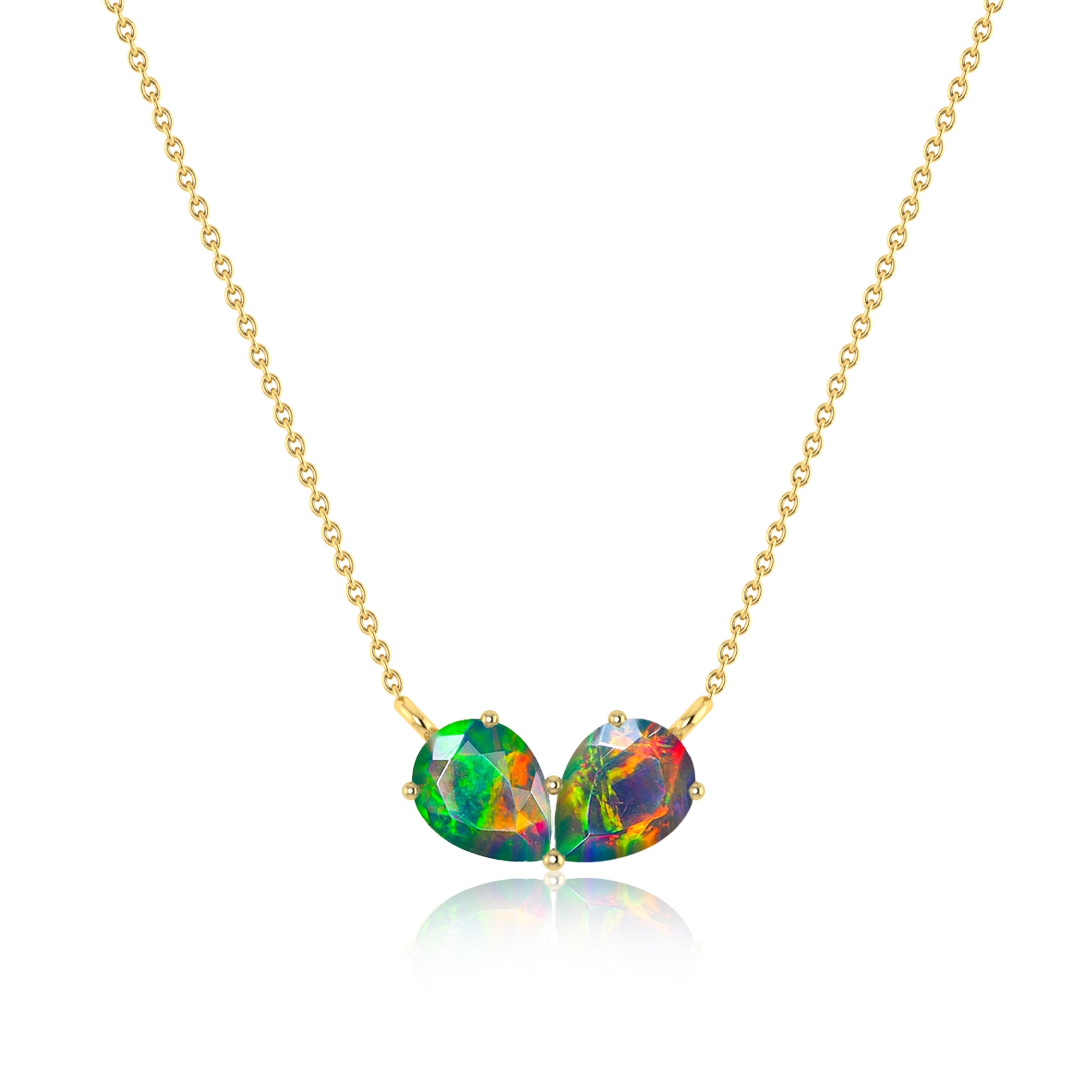 Black Opal Gemstone Pendant Necklace for Women - Elegant Jewelry Gift for Birthday, Anniversary & Special Occasions