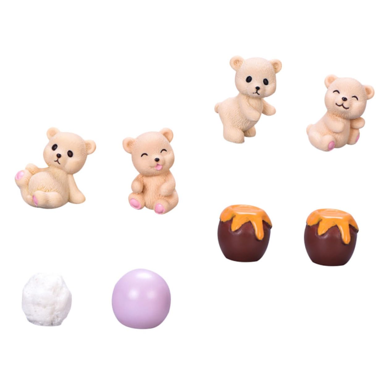 ARTIBETTER Honey Bear Pot Ornament Set - Cute Resin Decor for Bedroom, Potted Plants, Terrariums & Car Accessories - Mini Landscape Figurines for Home Office Desk Decor & Gift Ideas