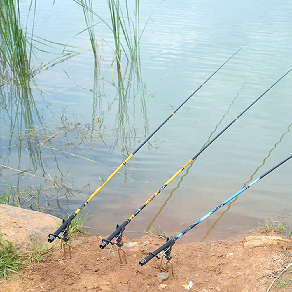 Upgraded 360 Degree Adjustable Stainless Steel Fishing Rod Holder - Foldable Bank Fishing Pole Stand for Catfish & Bass | Perfect for Shoreline, Boat & Kayak Fishing Gear Organization