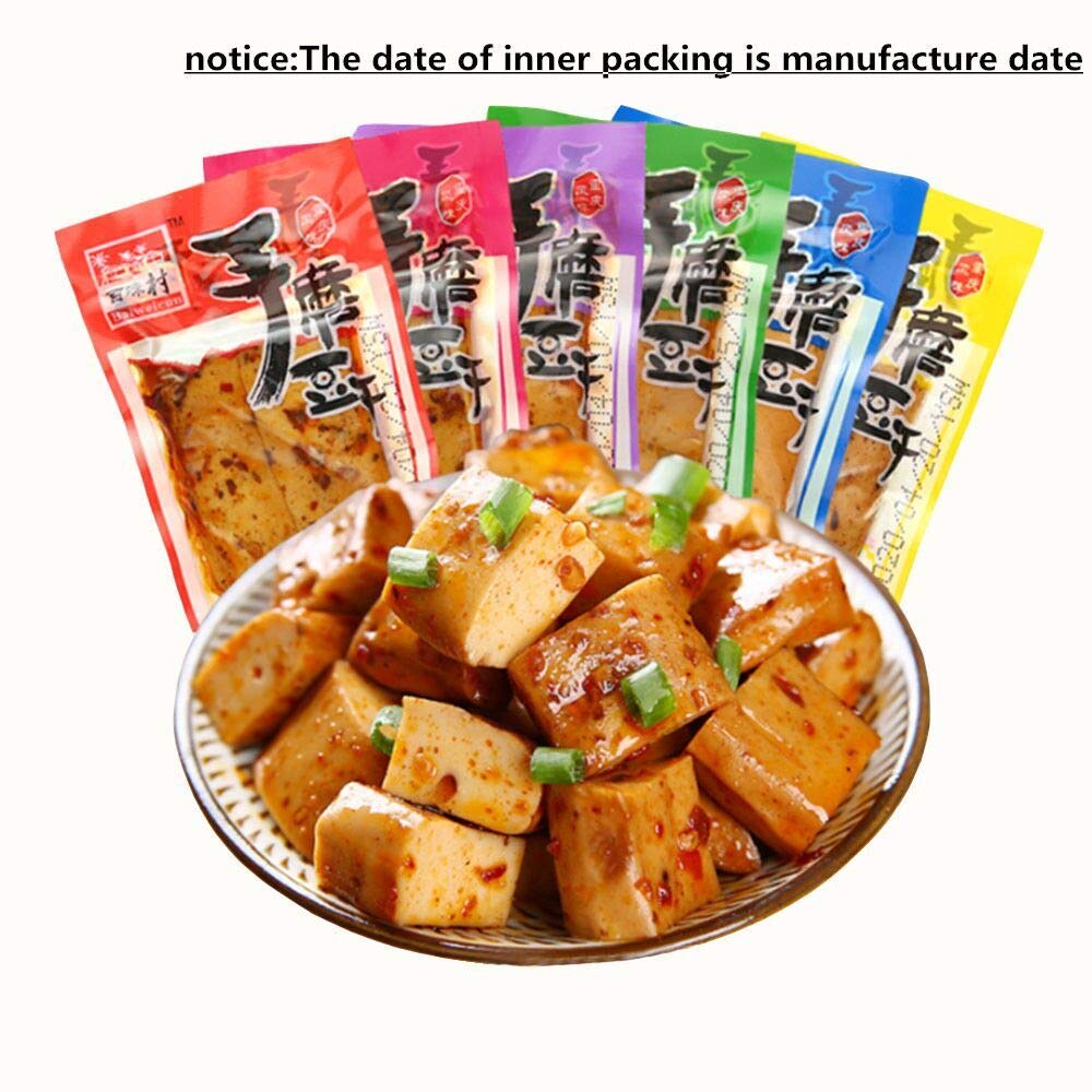 Premium Chongqing Specialty Dried Tofu Snacks - Spicy & Savory Mixed Flavors, 8.8oz | Authentic Chinese Vegan Protein Snack for Hiking, Office, or Movie Nights