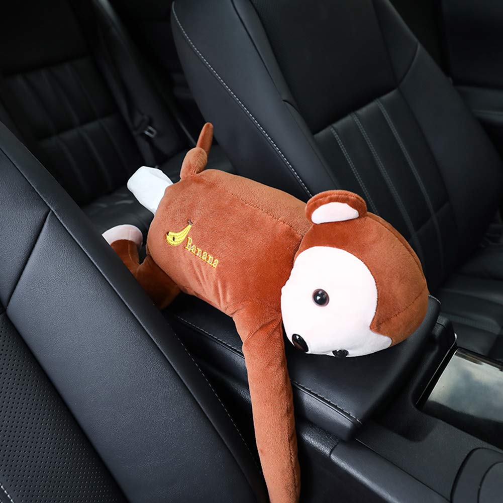 GREENWISH Creative Monkey Tissue Box Cover - Cute Animal Tissue Holder for Facial & Napkin Storage - Perfect for Car, Bathroom, Bedroom & Office Use